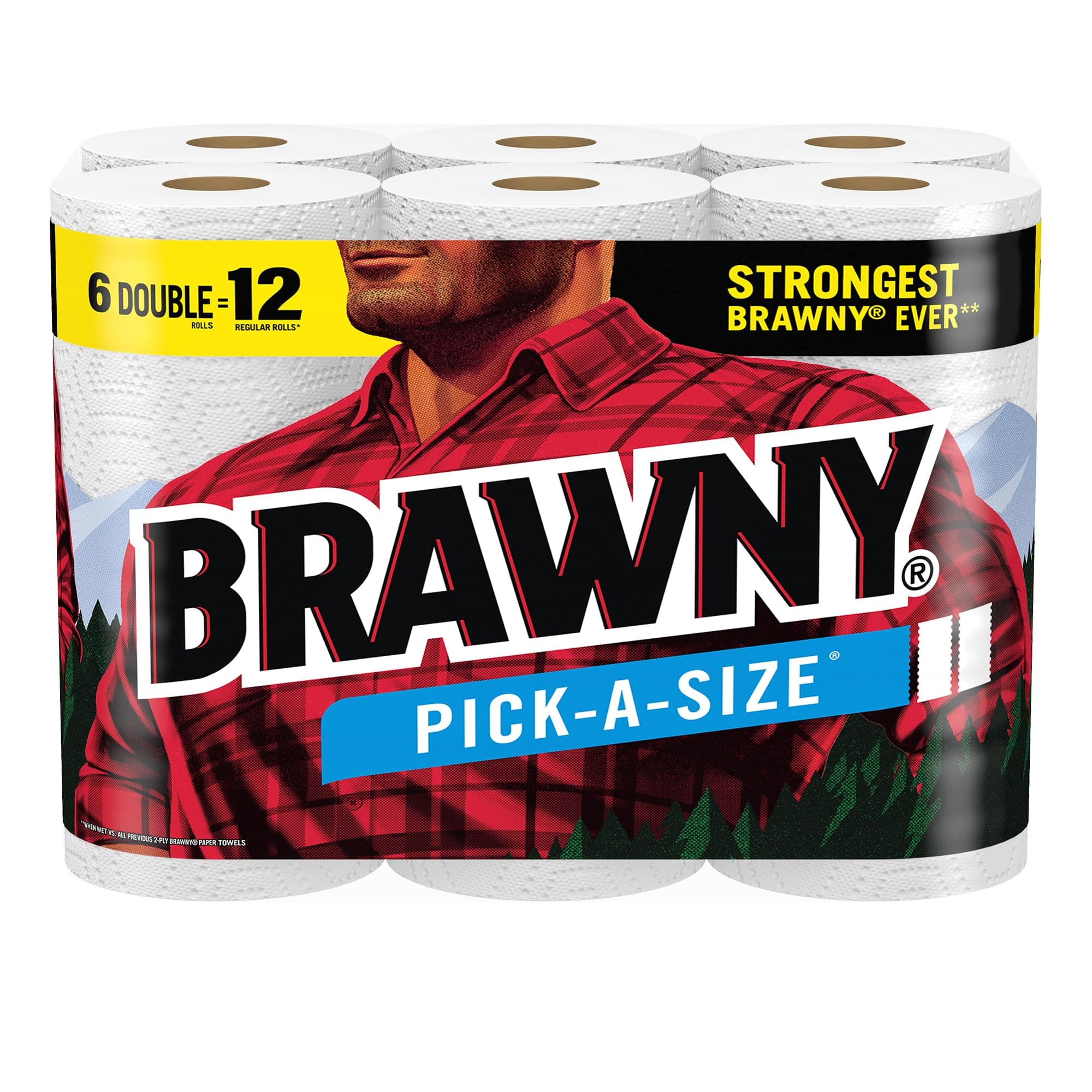 Brawny® Pick-A-Size® Paper Towels, 6 Double Rolls