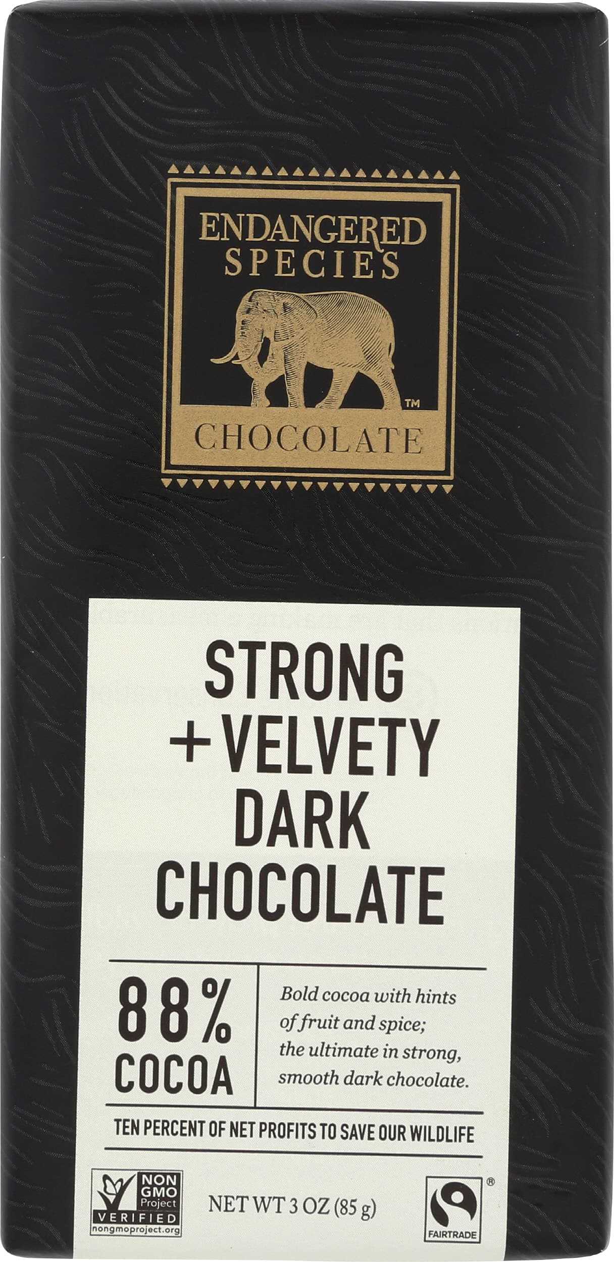 Endangered Species Panther, Dark Chocolate (88% Cocoa), 3-Ounce Bars (Pack of 12) by Endangered Species [Foods]