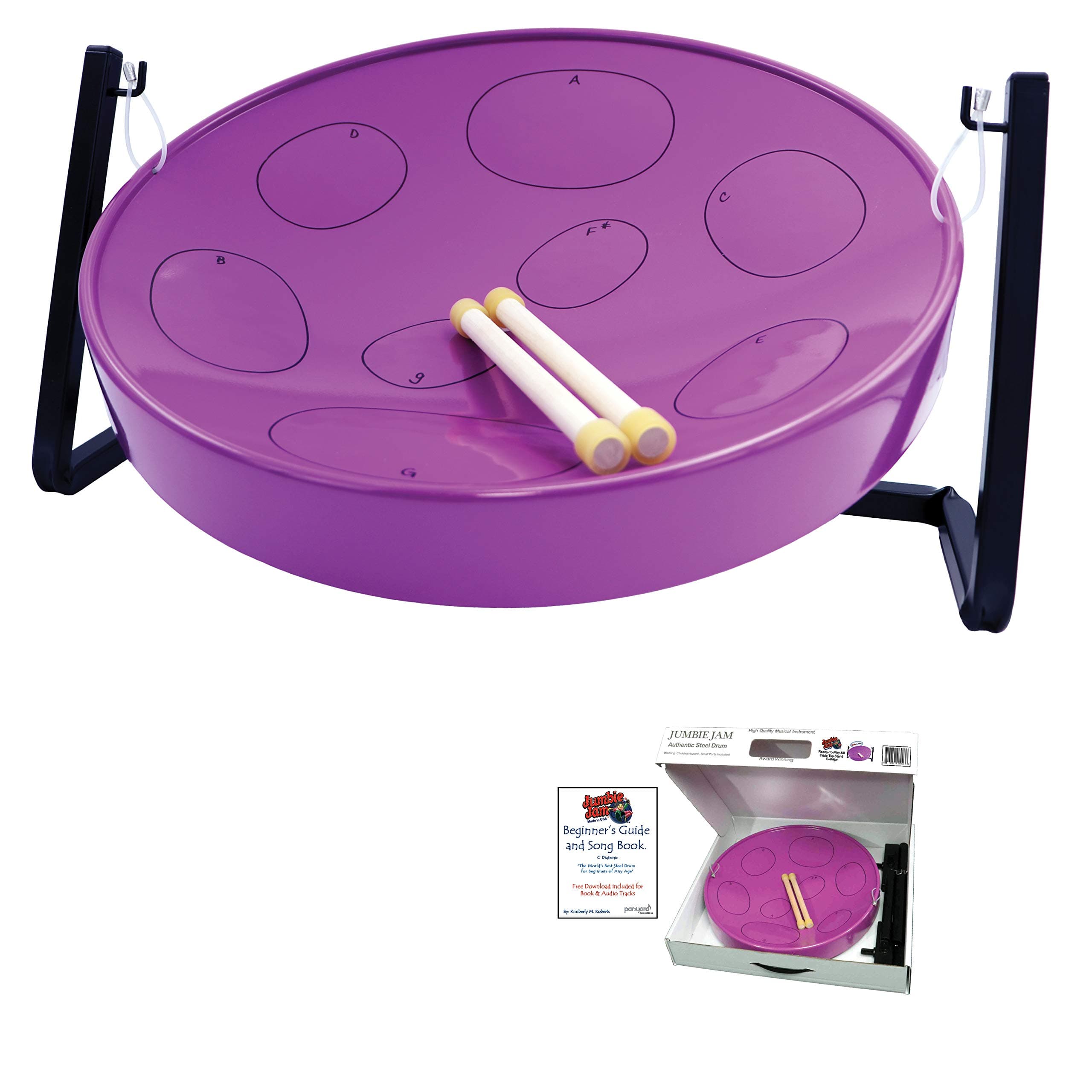 Jumbie Jam W1087 Table Top Steel Pan Kit - Beginner Steel Drum - Purple, 9.25 in*12.0 in*18.0 in