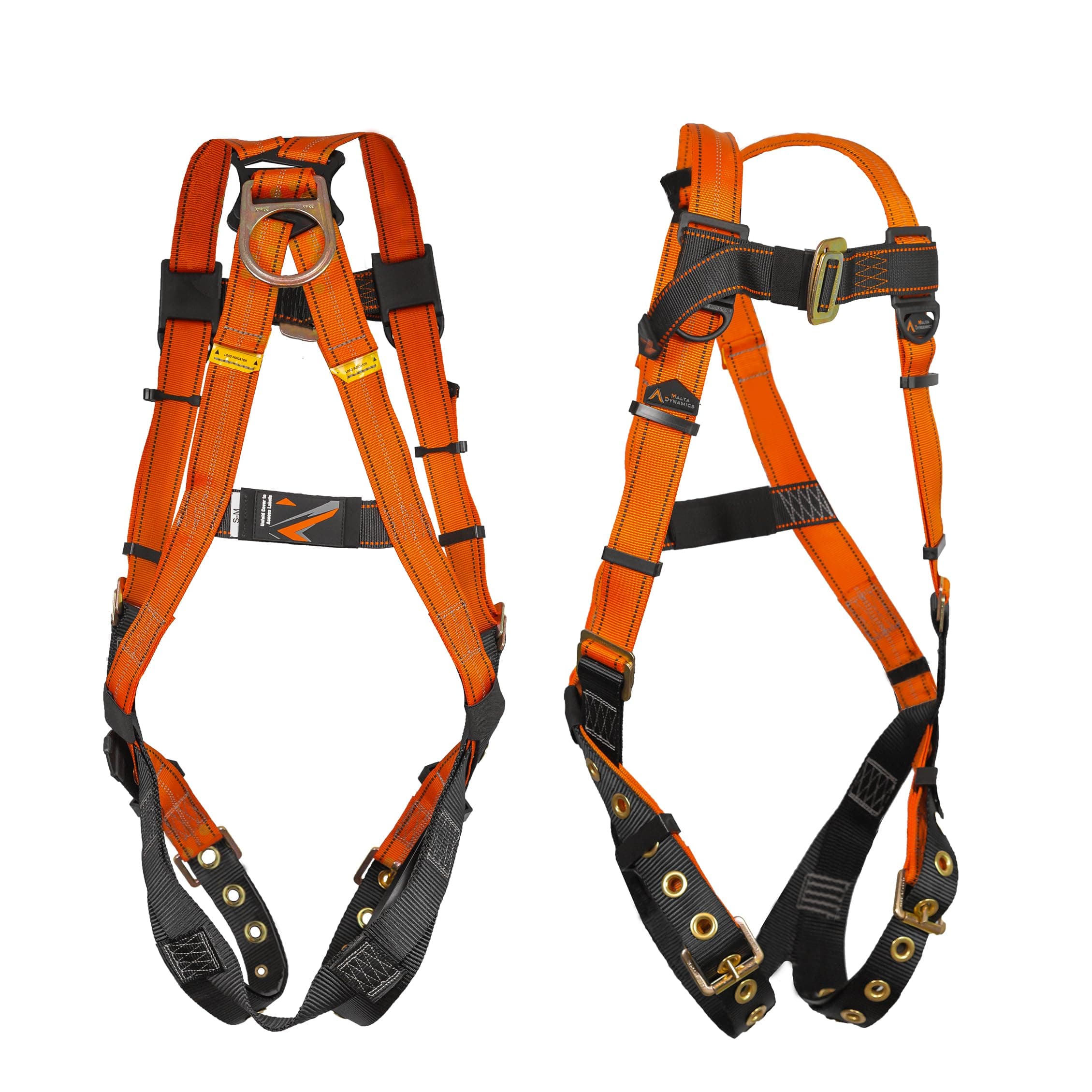Malta Dynamics Warthog Safety Harness for Construction – Fall Protection Harness with Back D-Ring, Fall Indicators, & Chest and Leg Buckles, OSHA & ANSI Compliant (3XL)