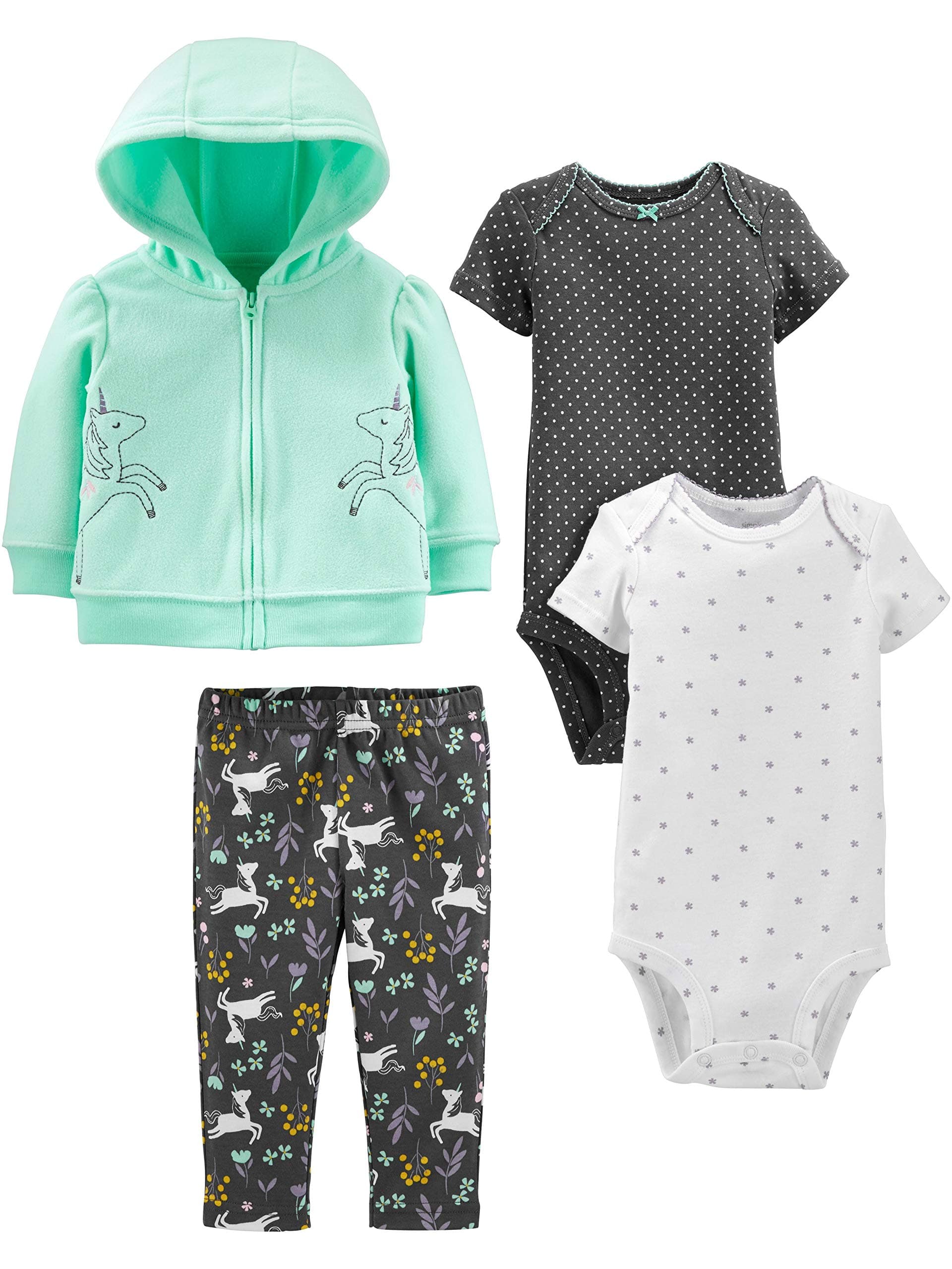 Simple Joys by Carter's baby-girls 4-piece Jacket, Pant, and Bodysuit Set