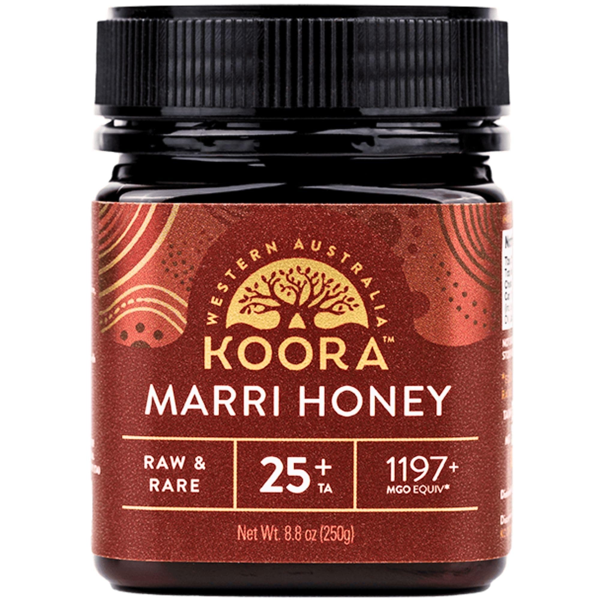 KOORA Marri Honey TA 25+ (MGO 1197+ Manuka Honey Rating Equiv.) Low GI, Raw Medicinal Honey for Daily Health & Immune Support, from the Ancient Wild Forests of Western Australia, 8.8 oz