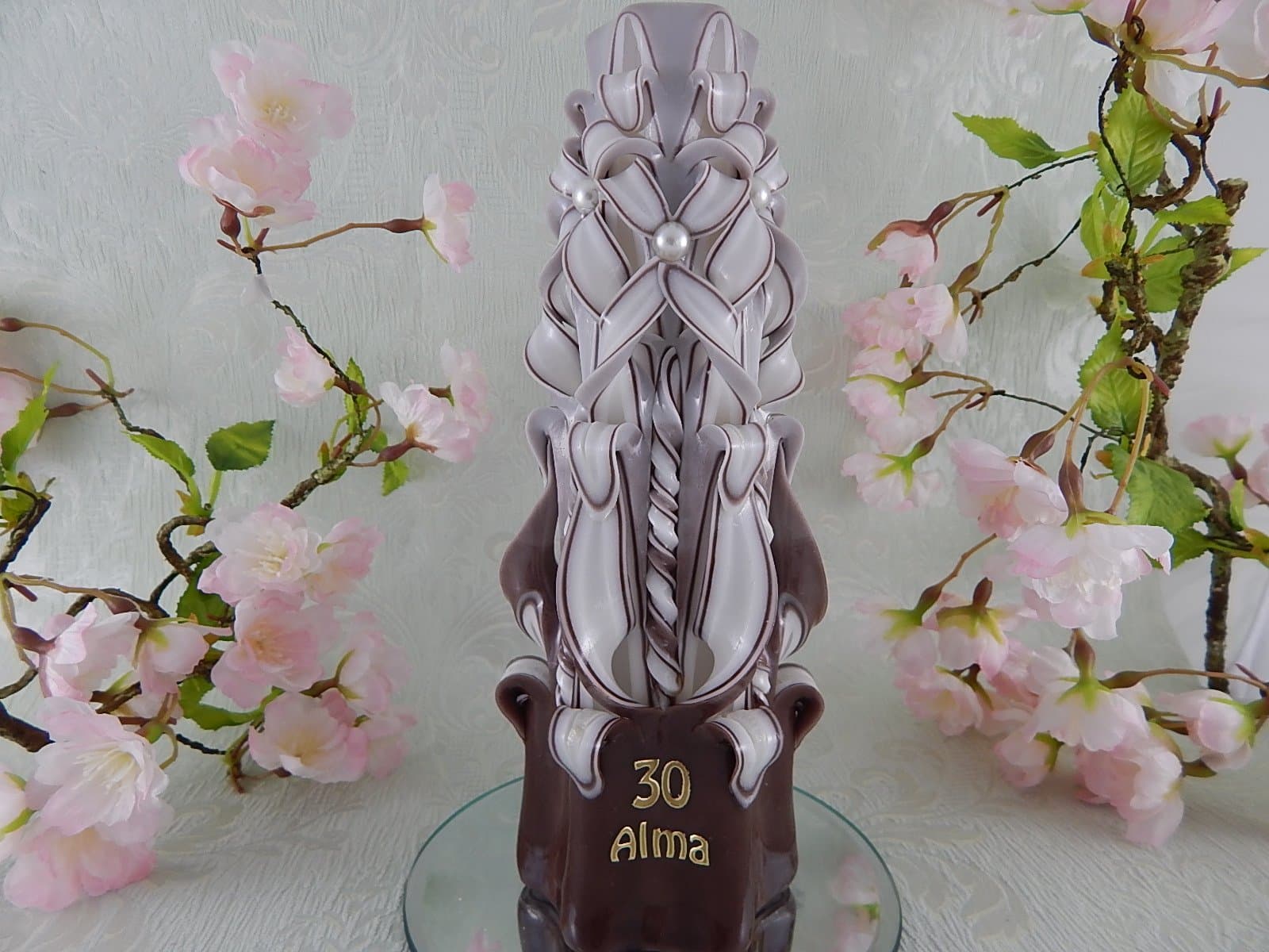 Personalised birthday anniversary gifts for her and him unusual gift carved candles