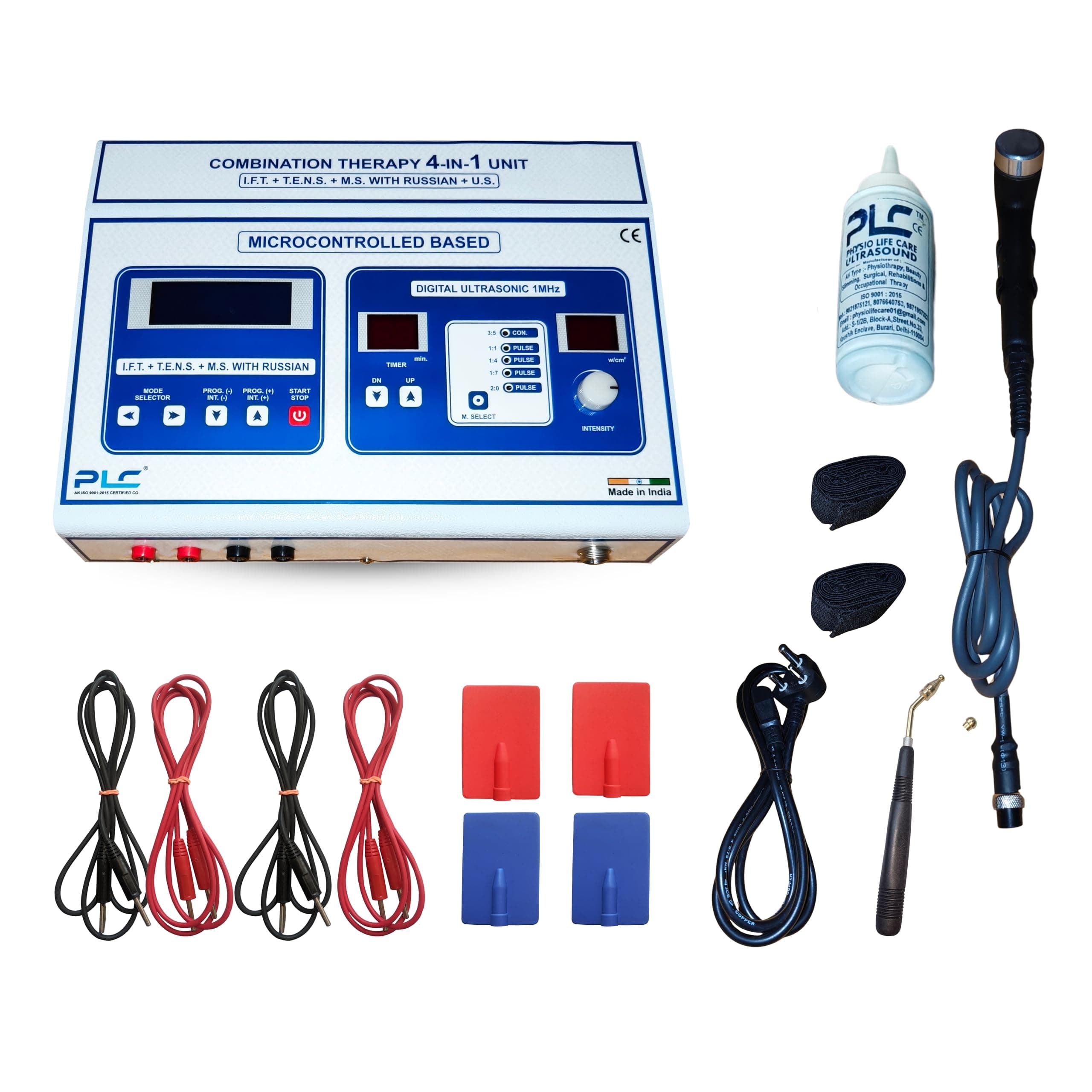 4-In-1 Physiotherapy Machine, Metal Frame With 1 Year Warranty, IFT TENS MS US Combo Device, 125 Program Micro Controlled Unit