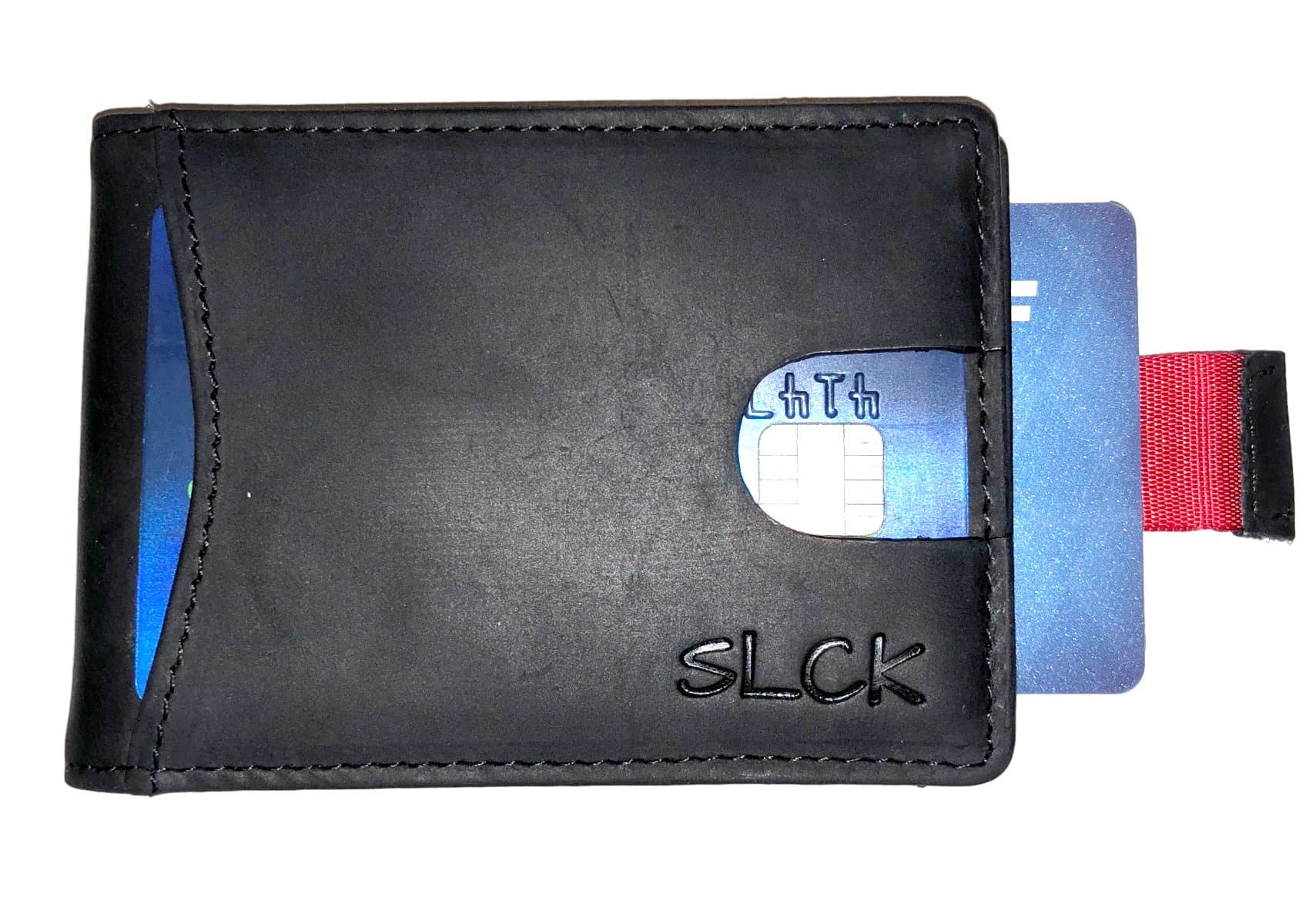 Men's Leather Bifold Wallet with ID Holder/Secret Compartment/Money Clip (Black)