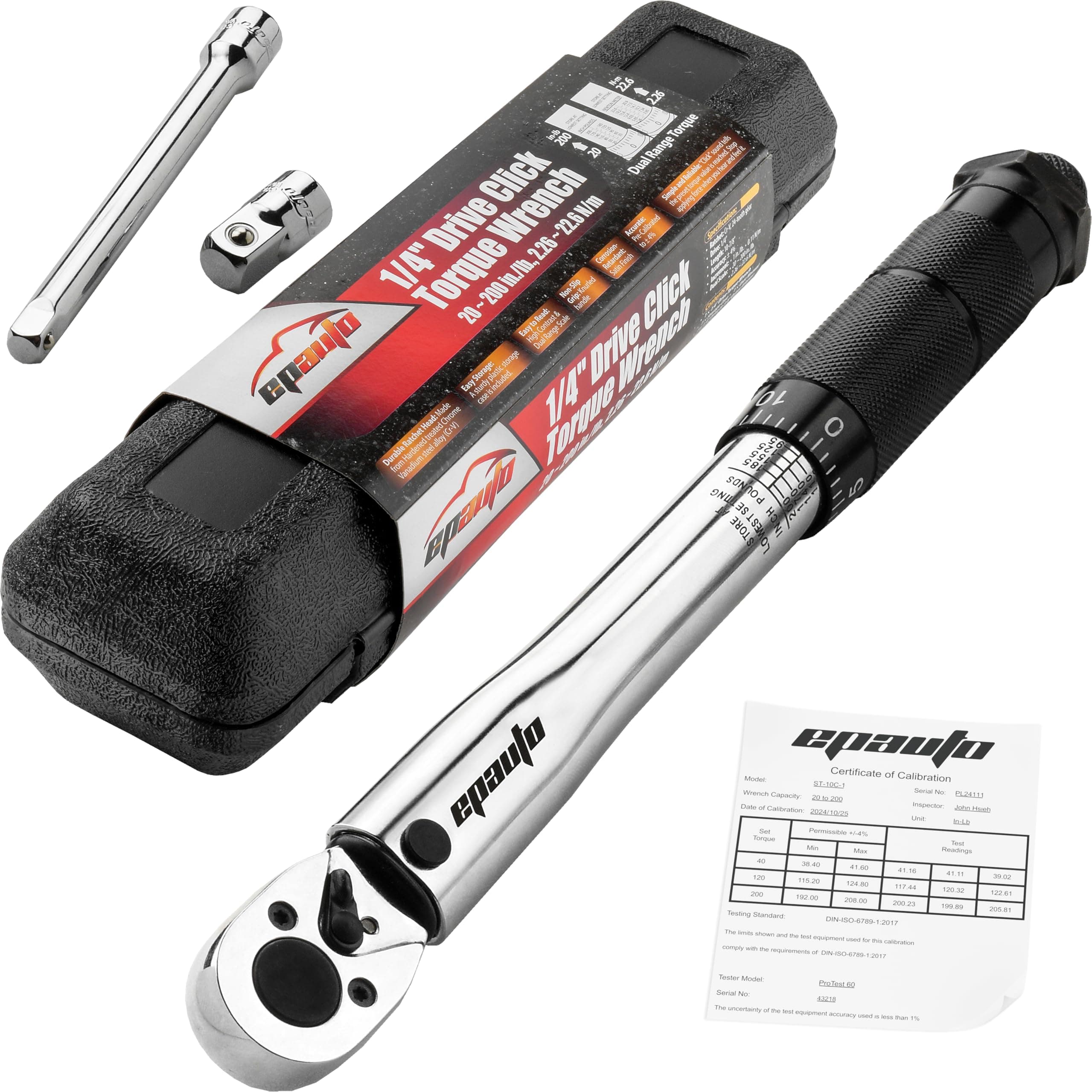 EPAuto 1/4-Inch Drive Click Torque Wrench (20-200 in.-lb. / 2.26~22.6 Nm)