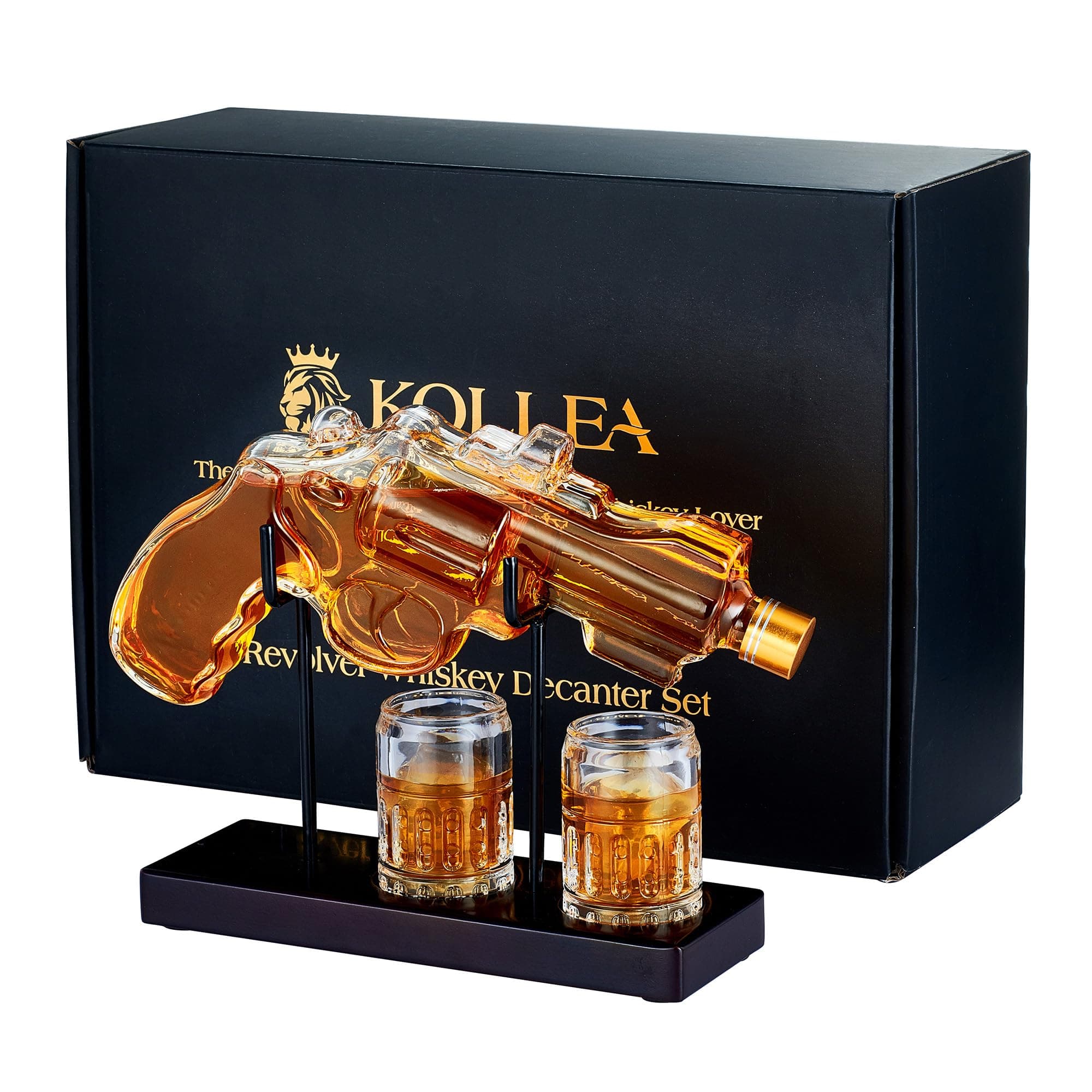 Birthday Gifts for Men Dad, Kollea Gun Whiskey Decanter Set with Shot Glass, Cool Anniversary Ideas for Him Husband Brother, Funny Military Retirement Present, Home Bar Drinking Party, Valentine's Day