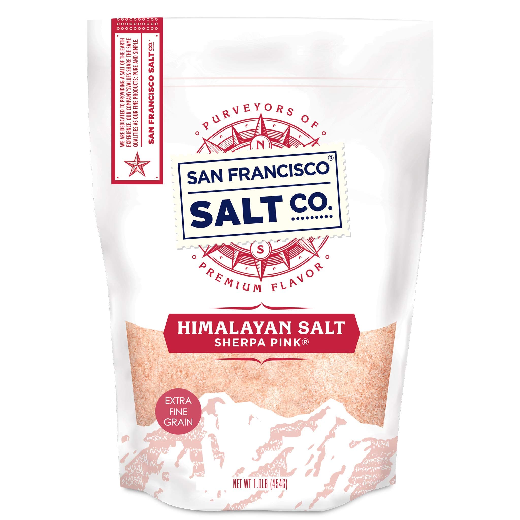 Sherpa Pink Himalayan Salt – Extra-Fine Grain, 1 lb. | All-Natural, Gluten-Free, No Additives | Perfect for Everyday Cooking & Recipes