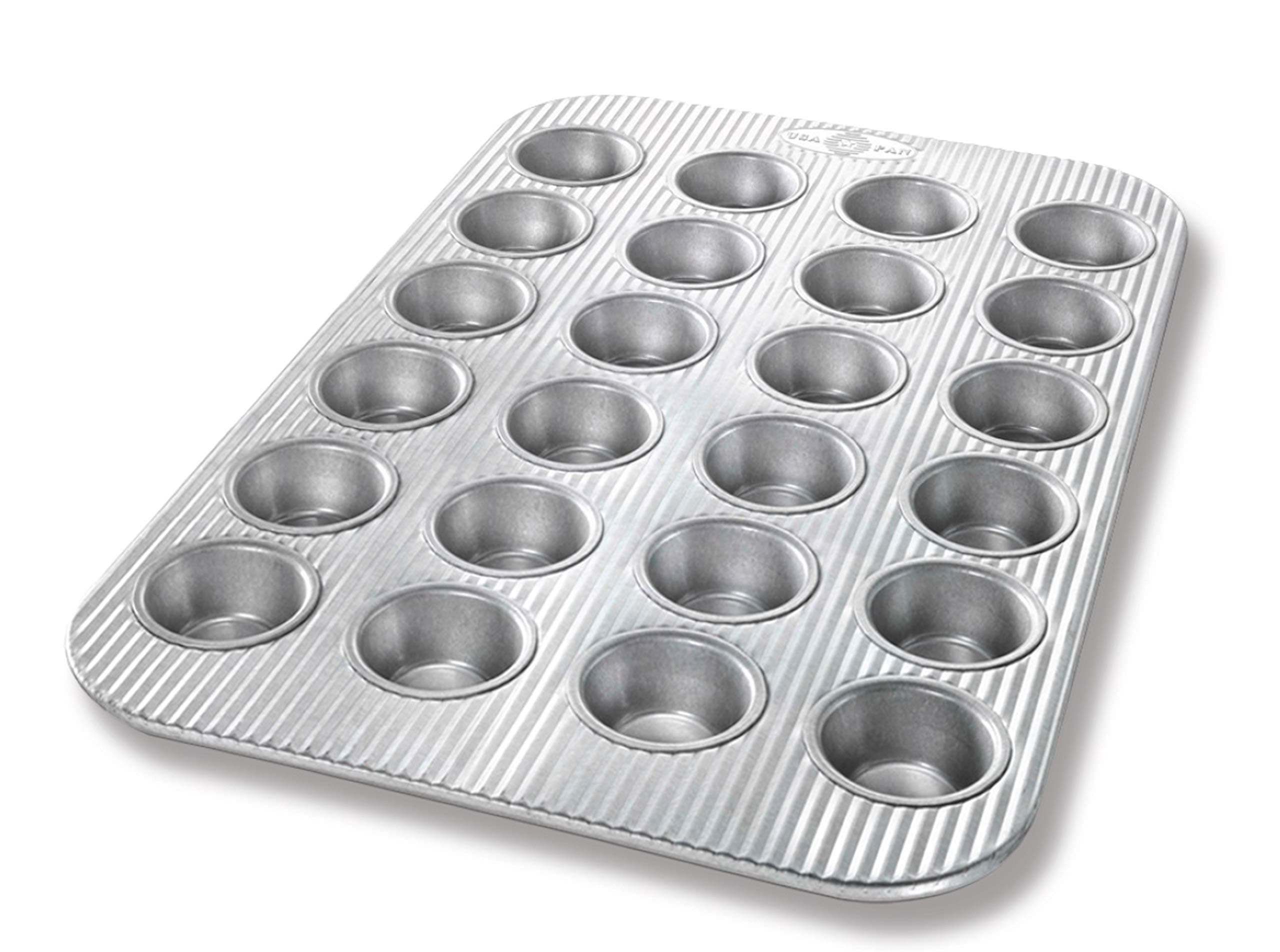 Bakeware Mini Cupcake and Muffin Pan, Nonstick Quick Release Coating, 24-Well, Aluminized Steel