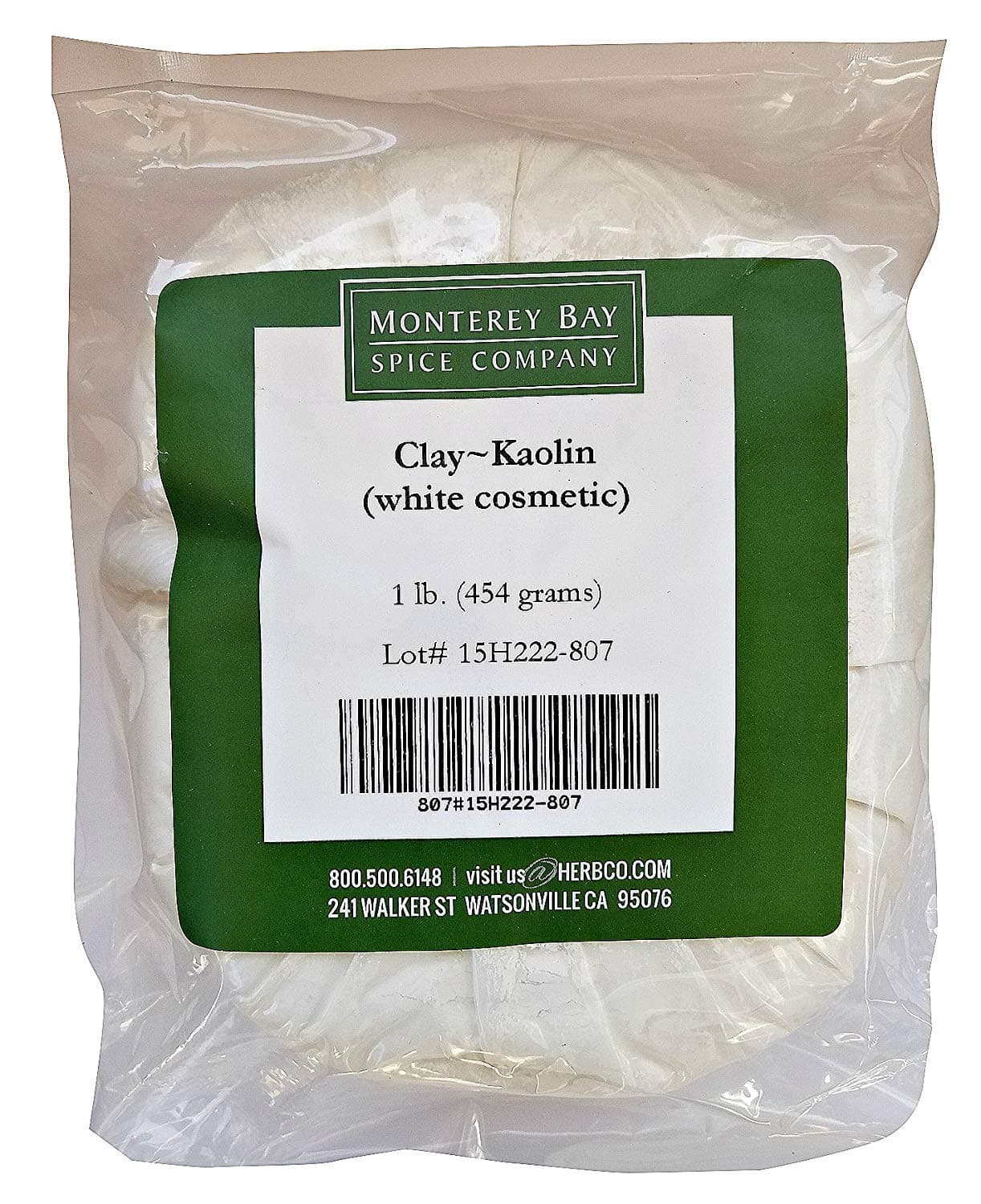 Monterey Bay Spice Company KAOLIN CLAY White Cosmetic NATURAL POWDER Facial Masks Spot Treatments 1 lb (2 bags - 32 oz total)