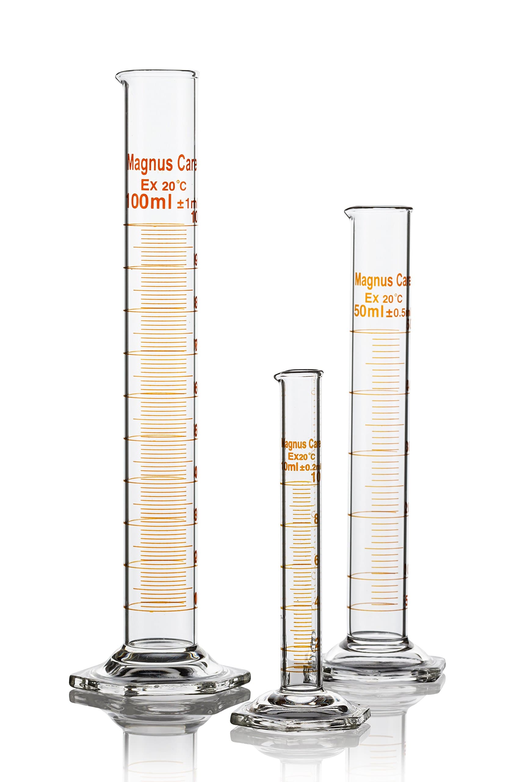 Magnus Care Glass Cylinder 3 Piece Set 10, 50 & 100ml