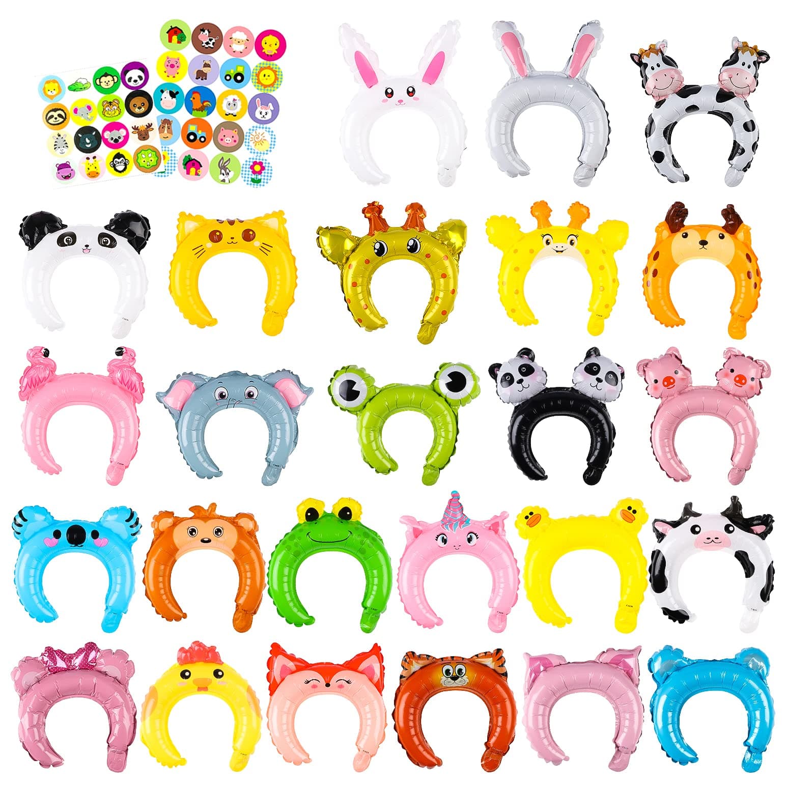MALLMALL6 Zoo Animal Inflatable Headbands Wildlife Balloon Hair Hoop