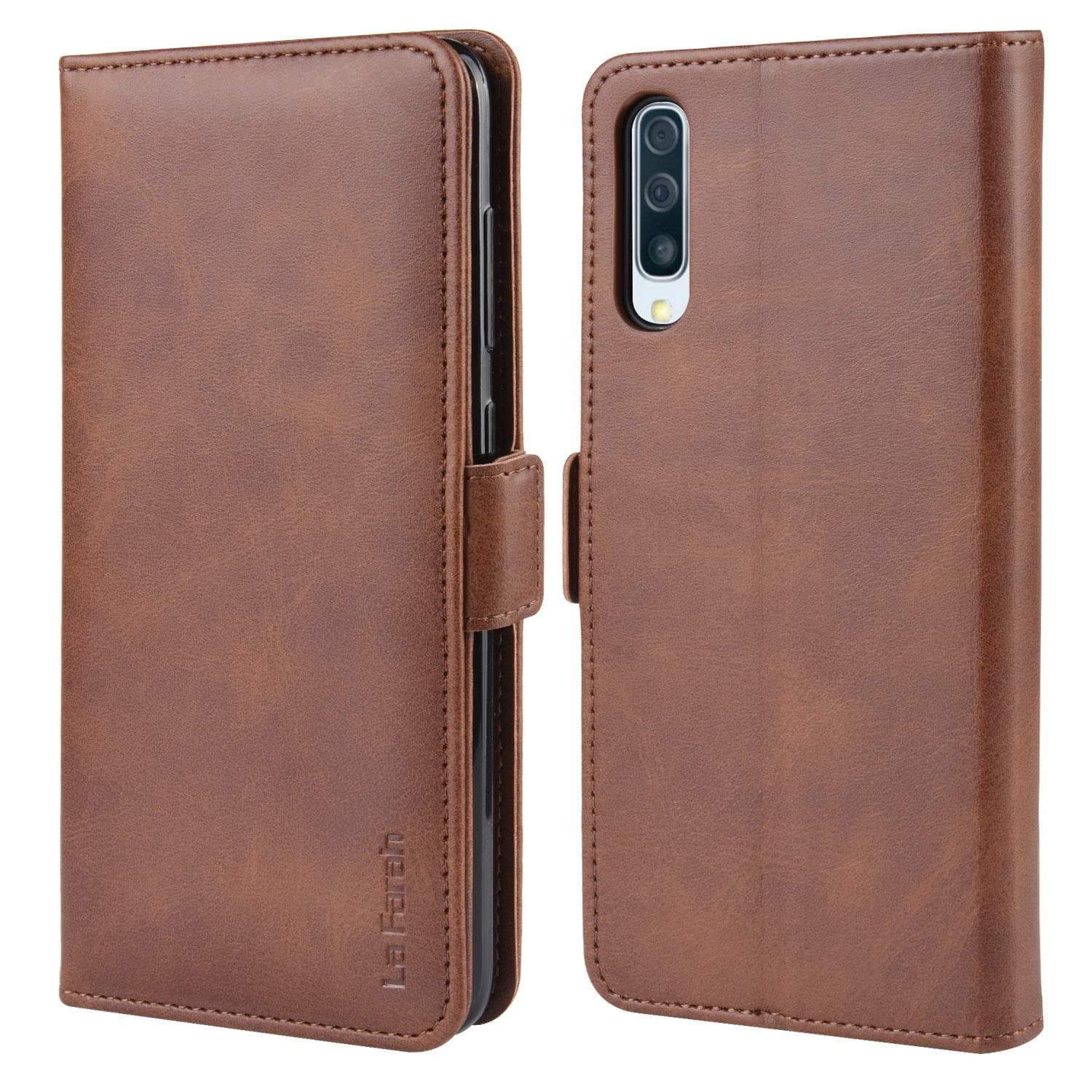 Case for Samsung Galaxy A50 /A50s/ A30s, Leather Flip Case Protective Folio Wallet Case with Card Holders and Kickstand for Samsung Galaxy A50 - Vintage Brown