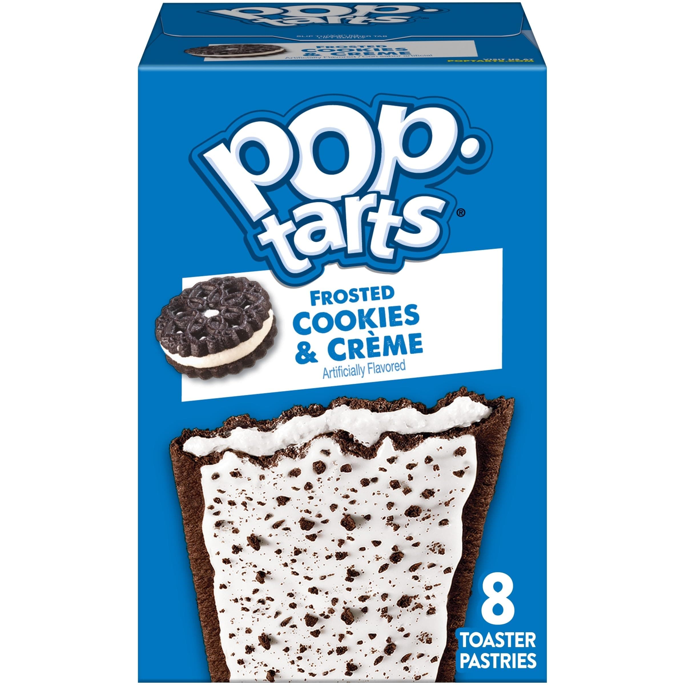Pop-Tarts Toaster Pastries, Breakfast Foods, Kids Snacks, Frosted Cookies and Creme (8 Pop-Tarts)