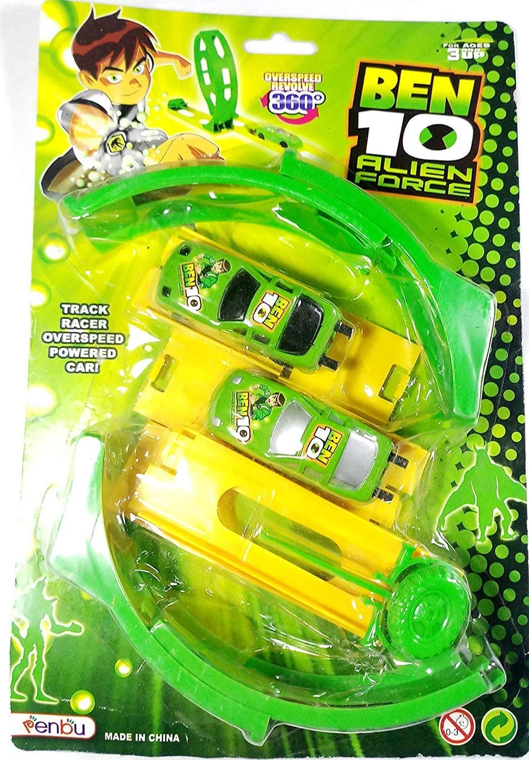 MJ Ragav ben-10 alien force track racer racing car toy for kids- Multicolor