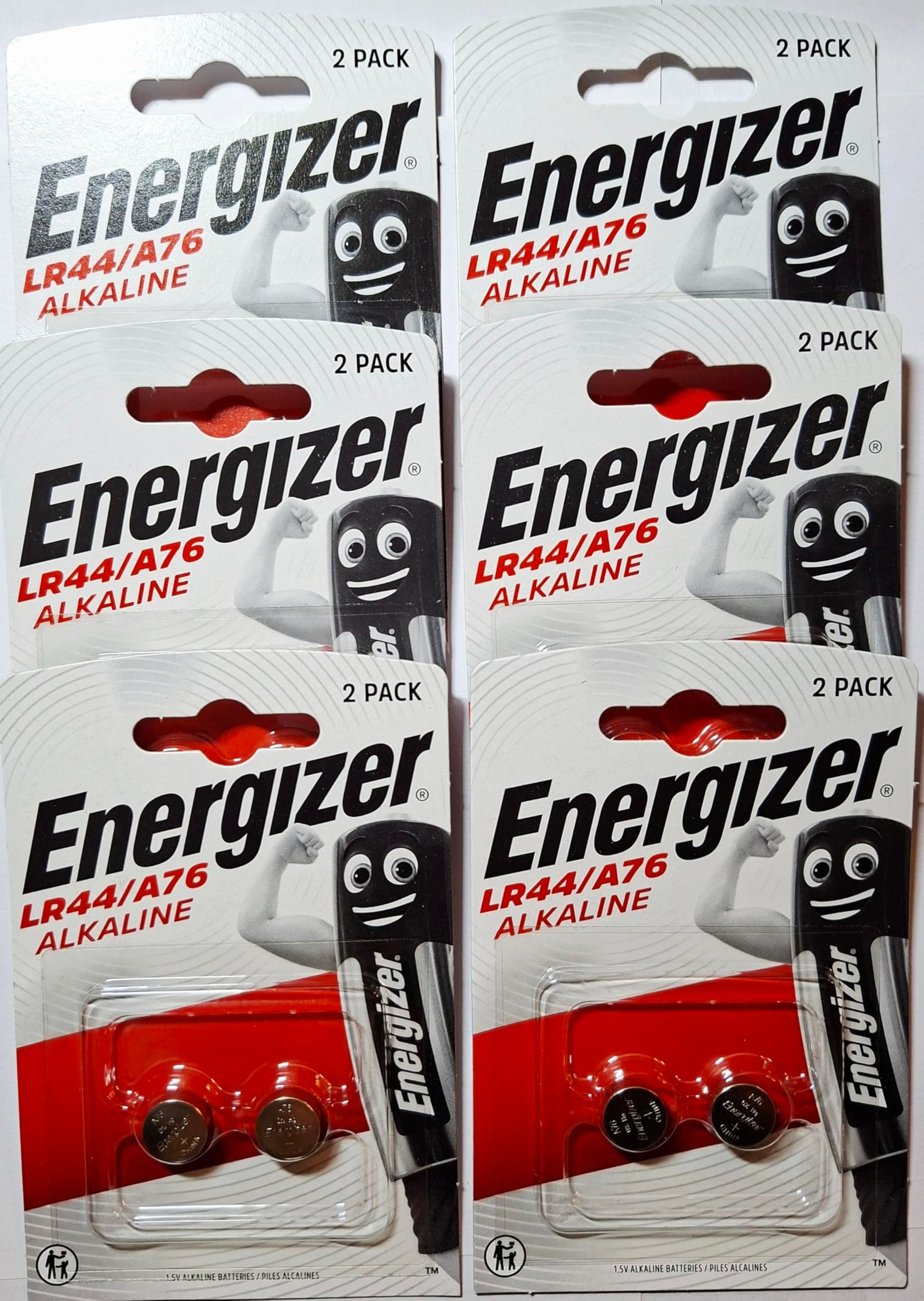 [ Strip of 12 ] Energizer A76/LR44 (A76BP), SR44, L1154, 1.5v Alkaline Batteries
