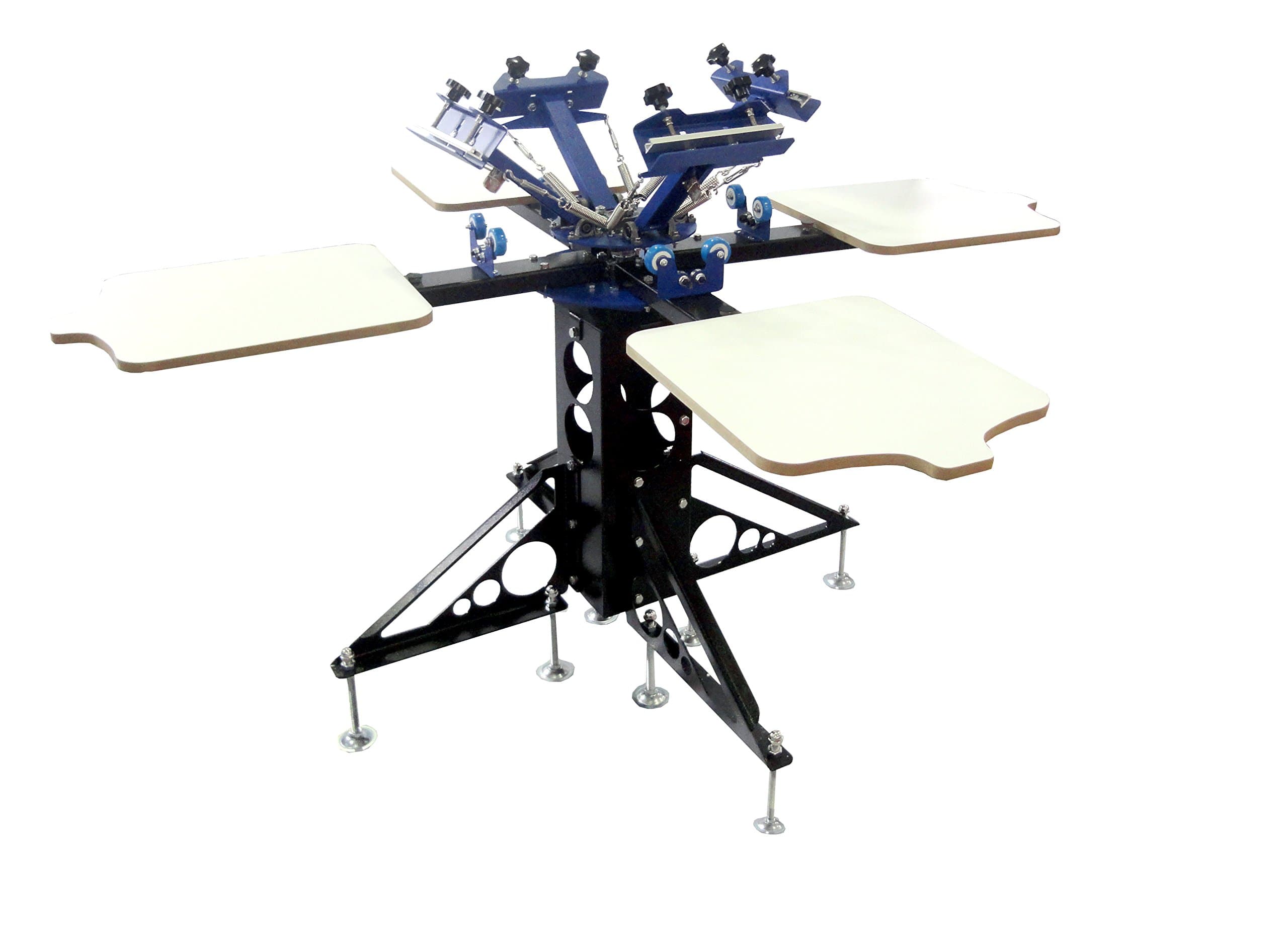 4 Color 4 Station Screen Printing Machine Screen & Platen Rotating Screen Printing Press