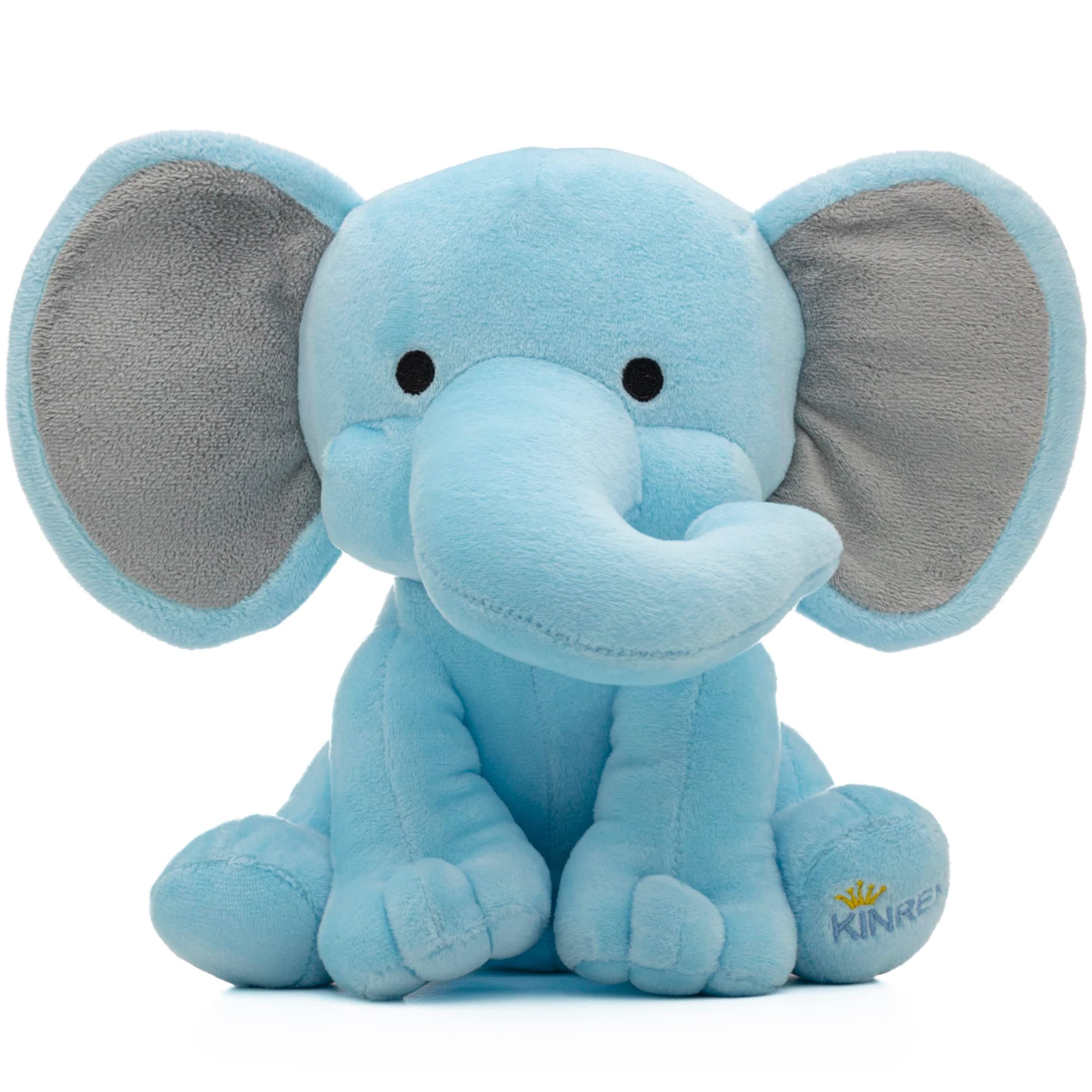 Elephant Stuffed Animals – Stuff Animal Plush Toy for Babies Girls Boys, Elephants Plushie Teddy Bear Toys for Birth Stats Baby Shower Infant Newborn Boy & Girl, Blue Measures 9 Inches