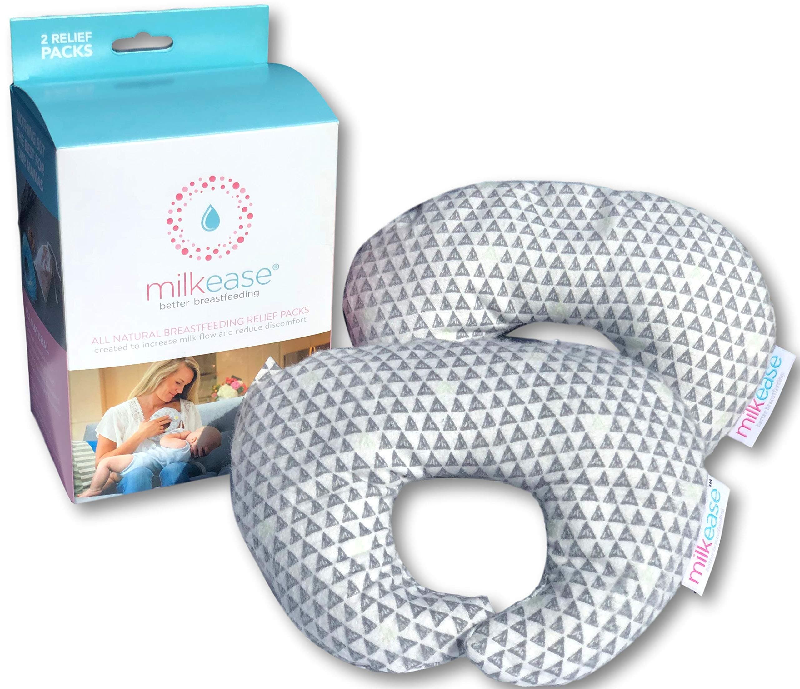 All Natural Breastfeeding/Nursing Relief Pack - Helps Increase Milk Flow & Let Down, Release Clogged Milk Ducts, Empty Breasts, Decrease Time Pumping, Increase Milk Supply - 2 Pack Grey