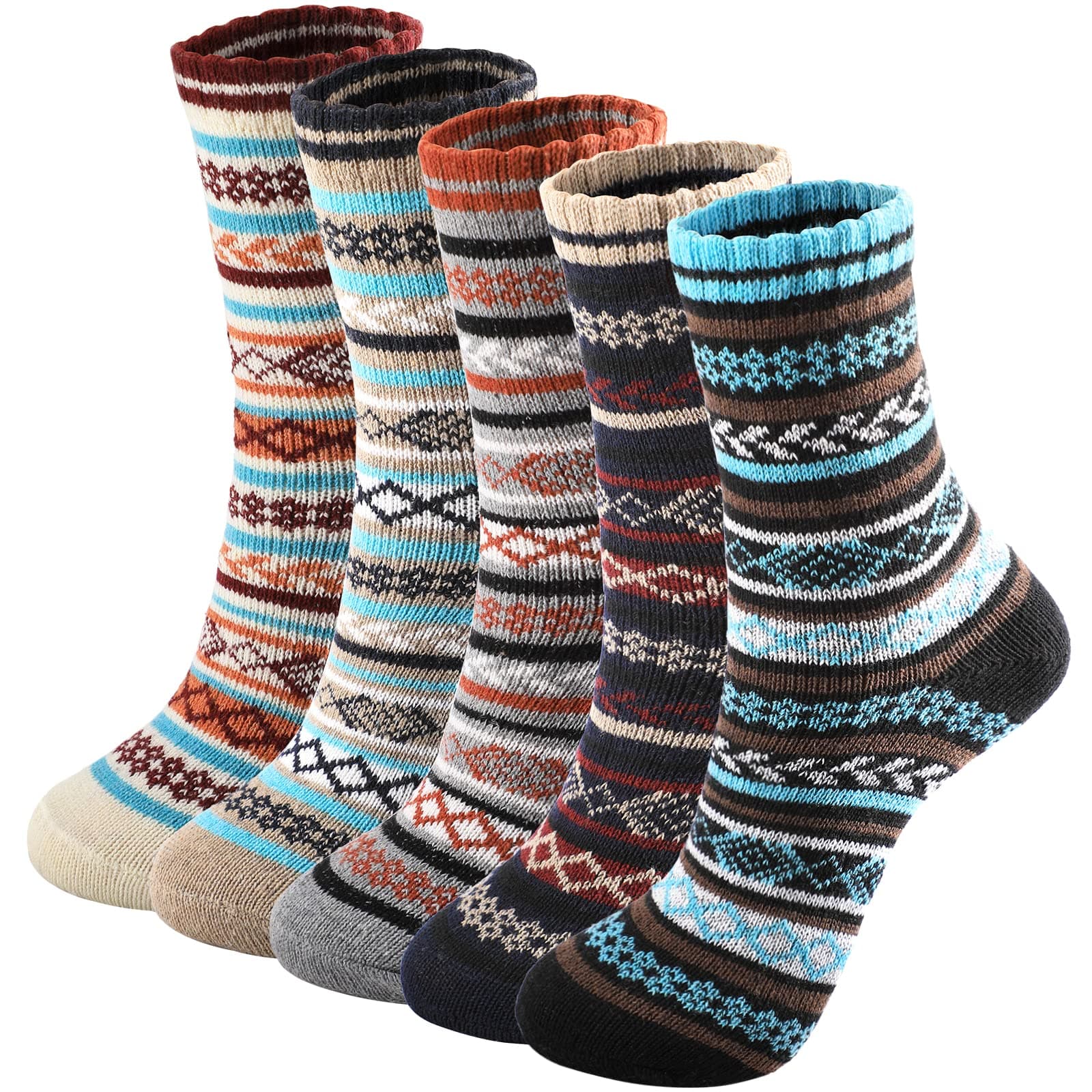 Trifabricy Wool Socks - Vintage Winter Warm Wool Socks for Women, Soft Cozy Thick Knit Boots Sock Gifts for Women Men