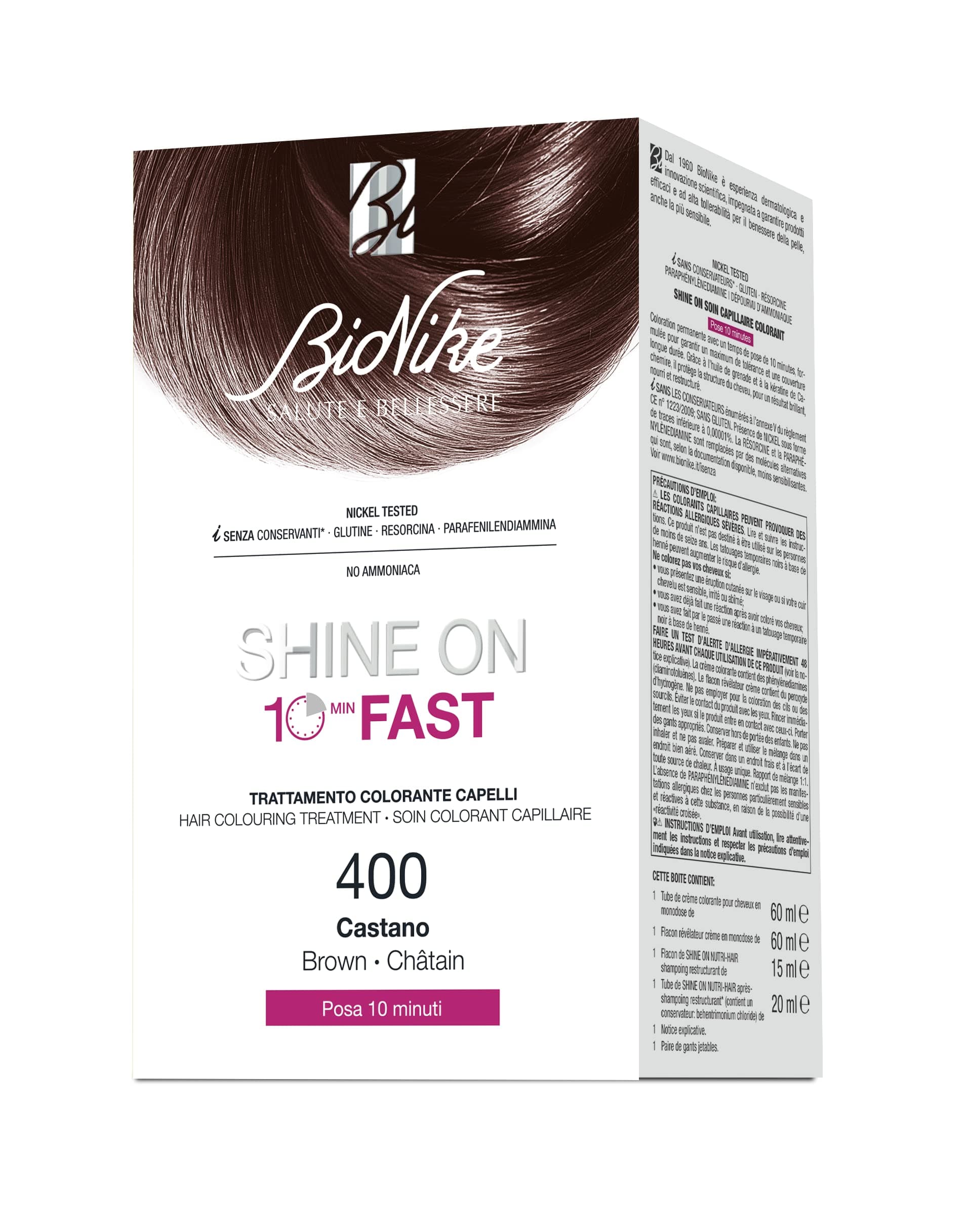 Bionike Shine On Fast - Trattamento Colorante Capelli 400 Castano