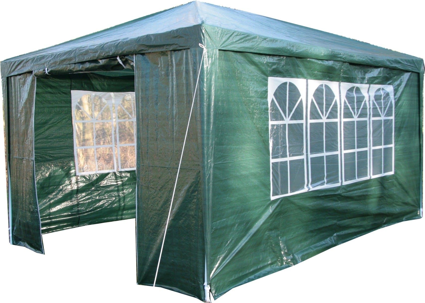 Airwave 3m x 4m Party Tent Marquee with Side Panels, Windbar Included, Church Style Windows, Ideal for Small to Medium Outdoor Spaces, Perfect for Short Term Use - Green