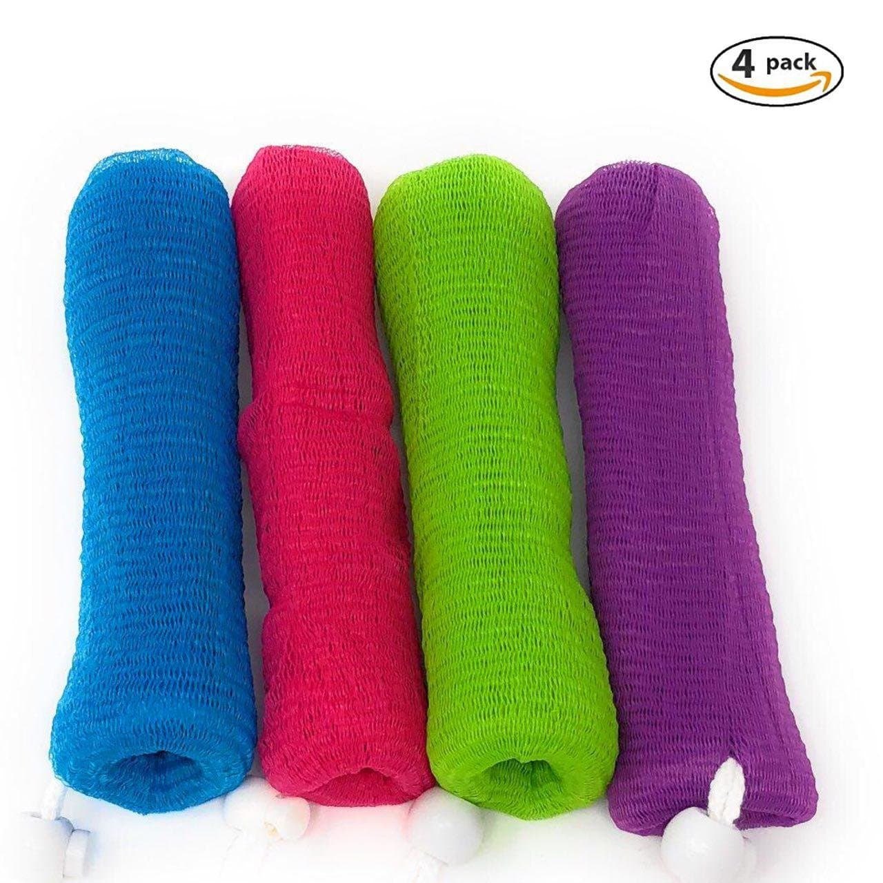 EKROW Exfoliating Mesh Soap Saver Pouch bags(4 pack)