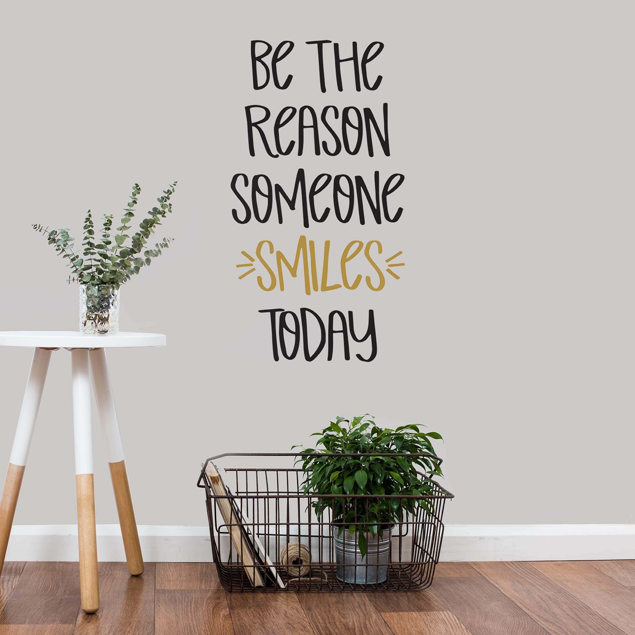 Paper Riot Co. Inspirational Wall Stickers Be The Reason Someone Smiles Today Positive Motivational Removable Adhesive Decals for Classroom Kids Room Nursery Bedroom Home Decor