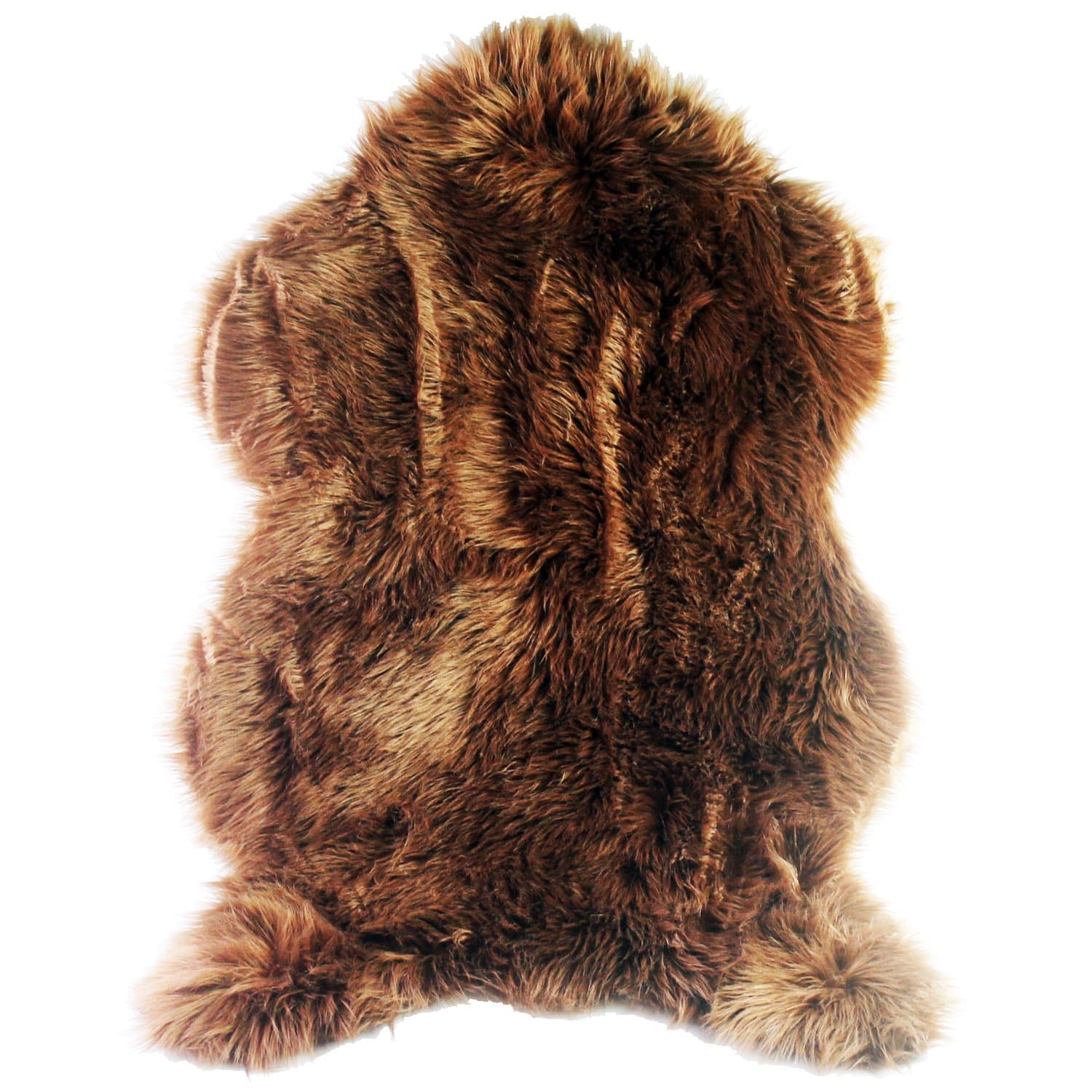 Faux Sheepskin Rug Deluxe Soft Carpet with Super Fluffy Thick Fur (Brown)