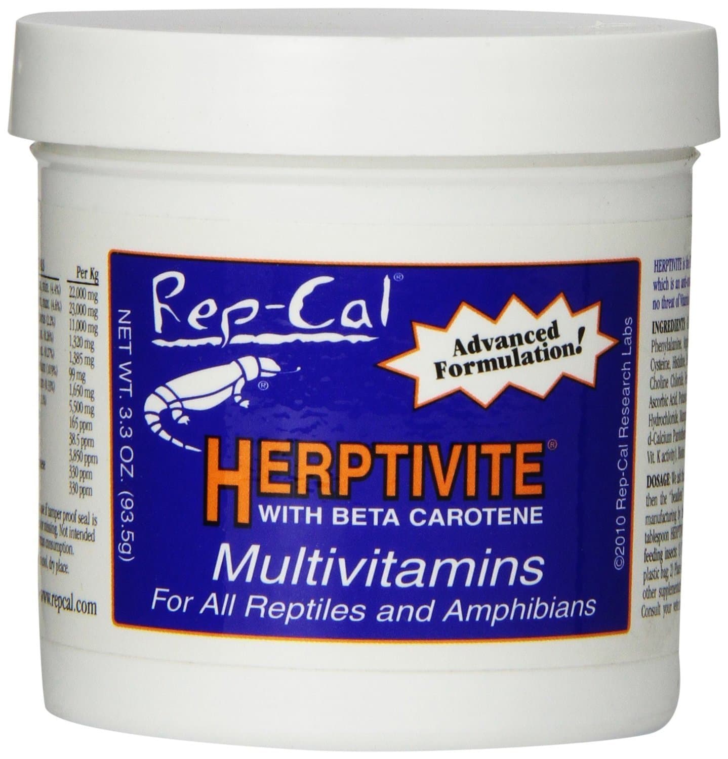 Rep-Cal Herptivite Multivitamin for Reptiles and Amphibians (3.3oz) Blue Bottle