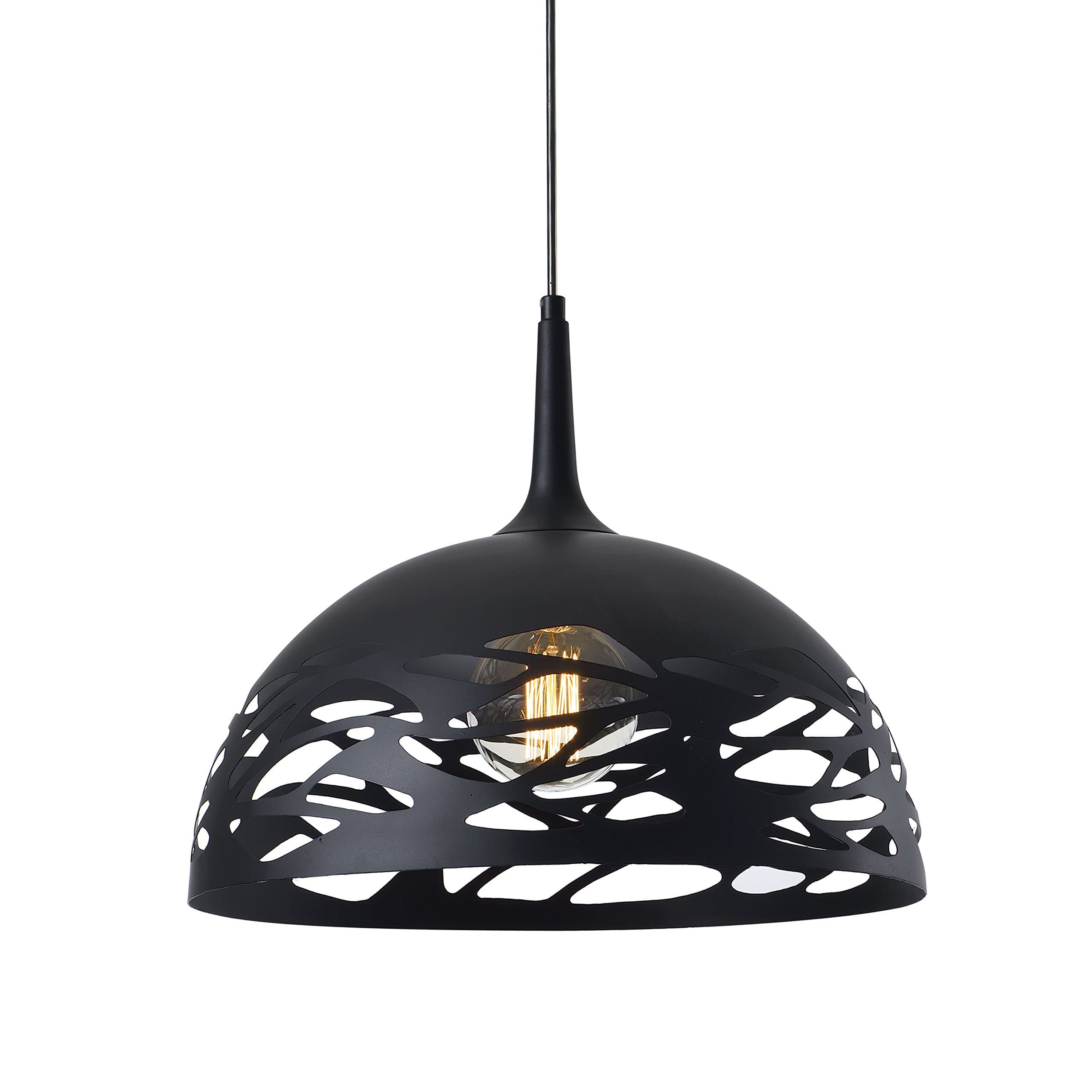 EcoHome Ceiling Light Pendant Hanging Fixture - Matte Black Finish Iron