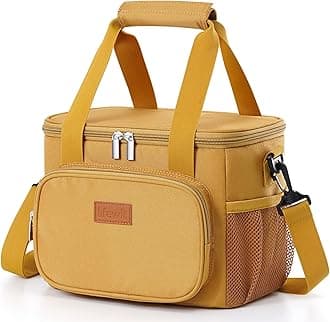 Lifewit Lunch Bag 8.5L 12 Can Insulated Lunch Box Soft Cooler Cooling Tote for Adult Men Women, Brown