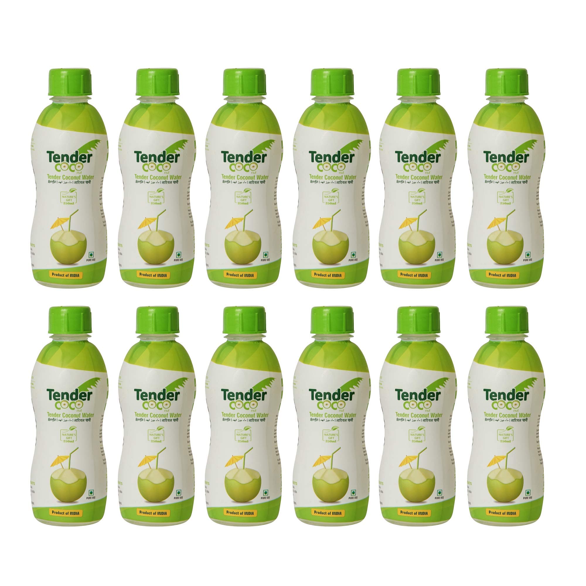 Tender COCO 100% Natural Tender Coconut Water, 250ml (Pack of 12)