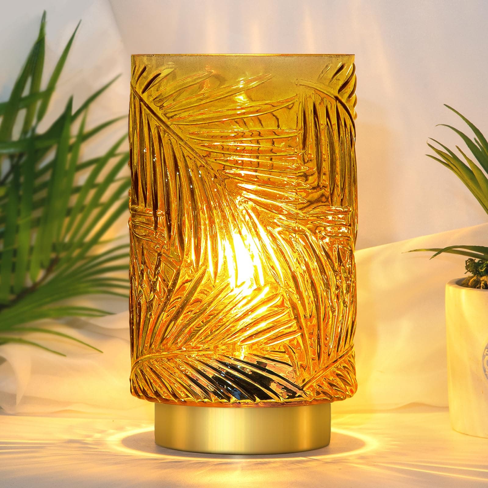 Battery Operated Table Lamp, Cordless Lamps for Home Decor, Battery Powered Nightlight with LED Bulb with Timer, Decorative Lights for Living Room Bedroom Tabletop Entryway Centerpiece Gift(S Yellow)