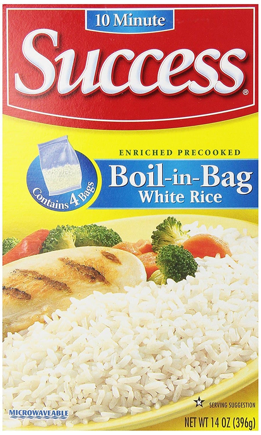 Success Boil-in-Bag Rice, White Rice, Quick and Easy Rice Meals, 14-Ounce Box
