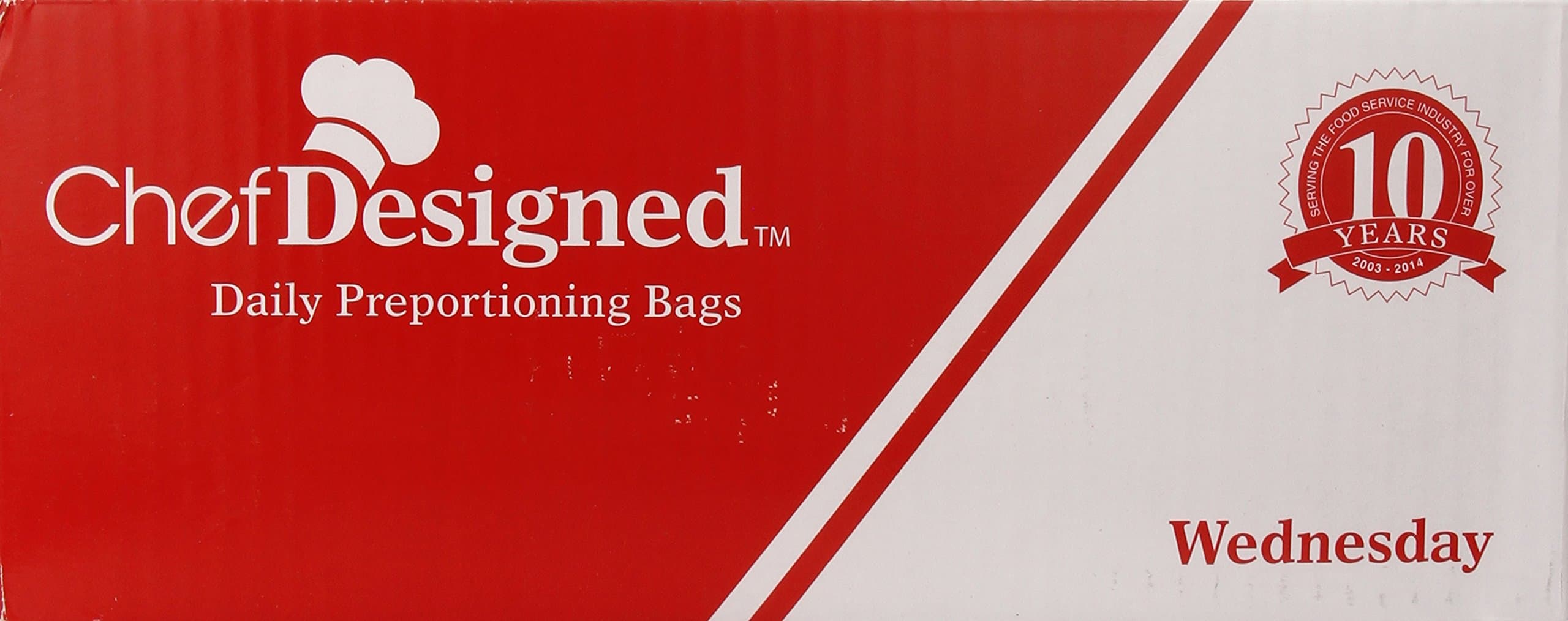 Chef Designed Daily Preportioning Bags Labeled Wednesday, 10 x 8.5 Inch, 2000 Count