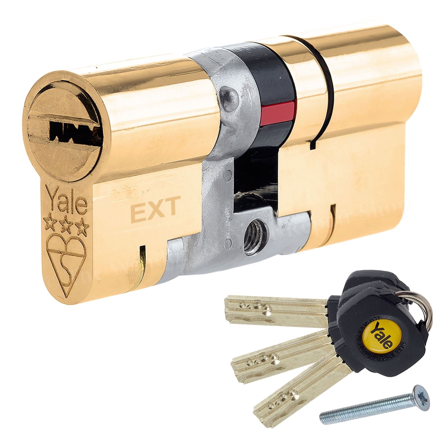 Yale YS3-4550N - Platinum 3 Star Anti-Snap Euro Cylinder Lock - 45/50 (105mm) / 45:10:50 - Brass Finish - High Security