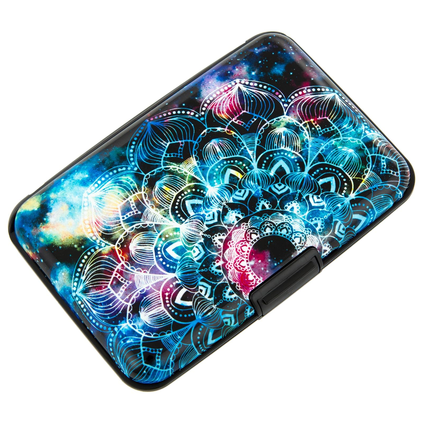 VICHLINERFID Credit Card Holder Blocking Wallet for Women Men Mini Metal Slim Hard Aluminum Business Card Case (Abstract Mandala)