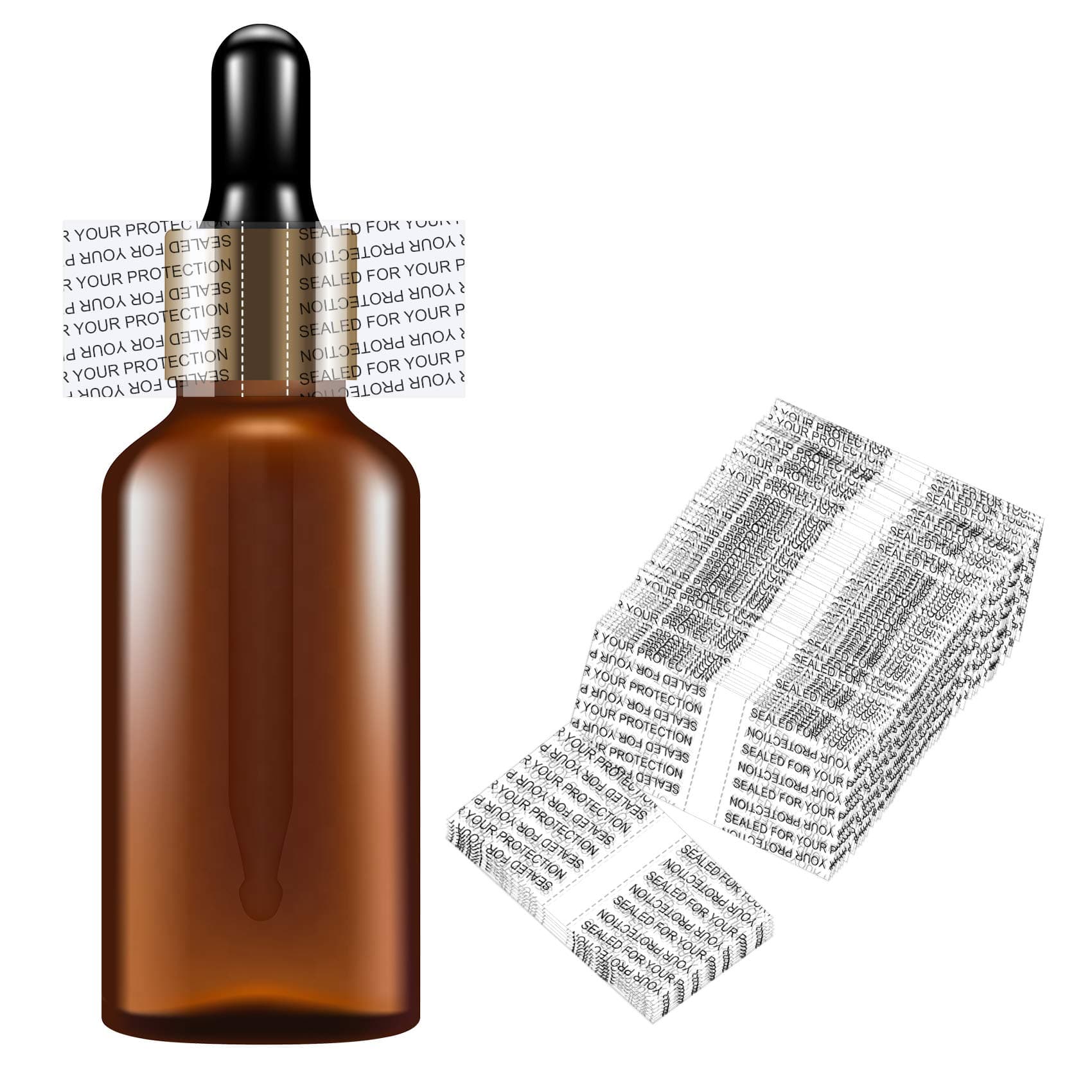 Morepack Shrink Bands,45x23mm 200Pcs Printed Perforated Heat Shrink Wrap Sealer for 1oz Glass Bottle Cap Fits 3/4" to 1" Diameter