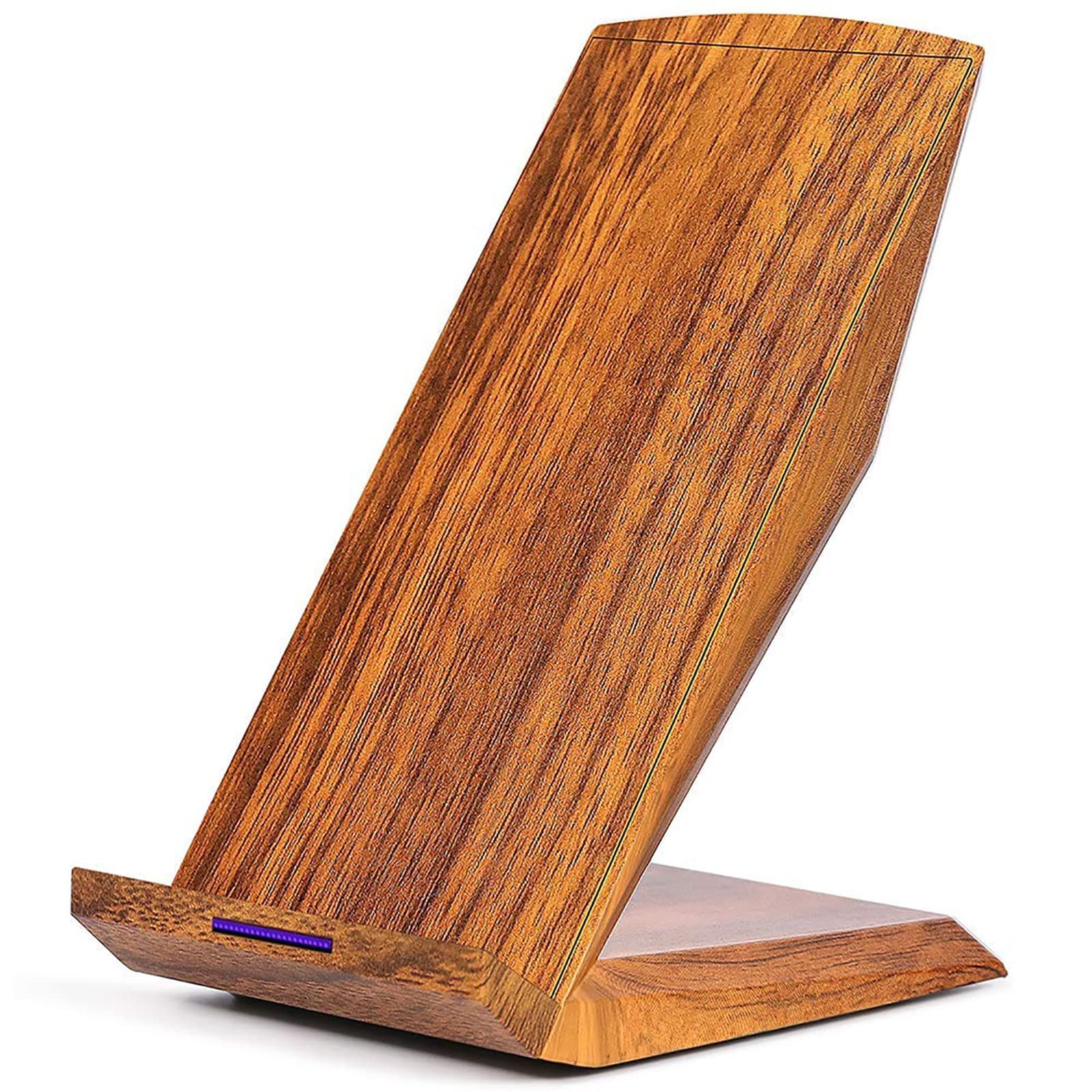 GreatCool Wood Grain Wireless Charger Qi 10W Fast Charging Pad Stand Compatible with Apple iPhone XS Max Xr X 8 Plus, Samsung Galaxy S9 Plus S8 Plus S7 S6 Edge Note 9, HUAWEI Mate 20 Pro and More