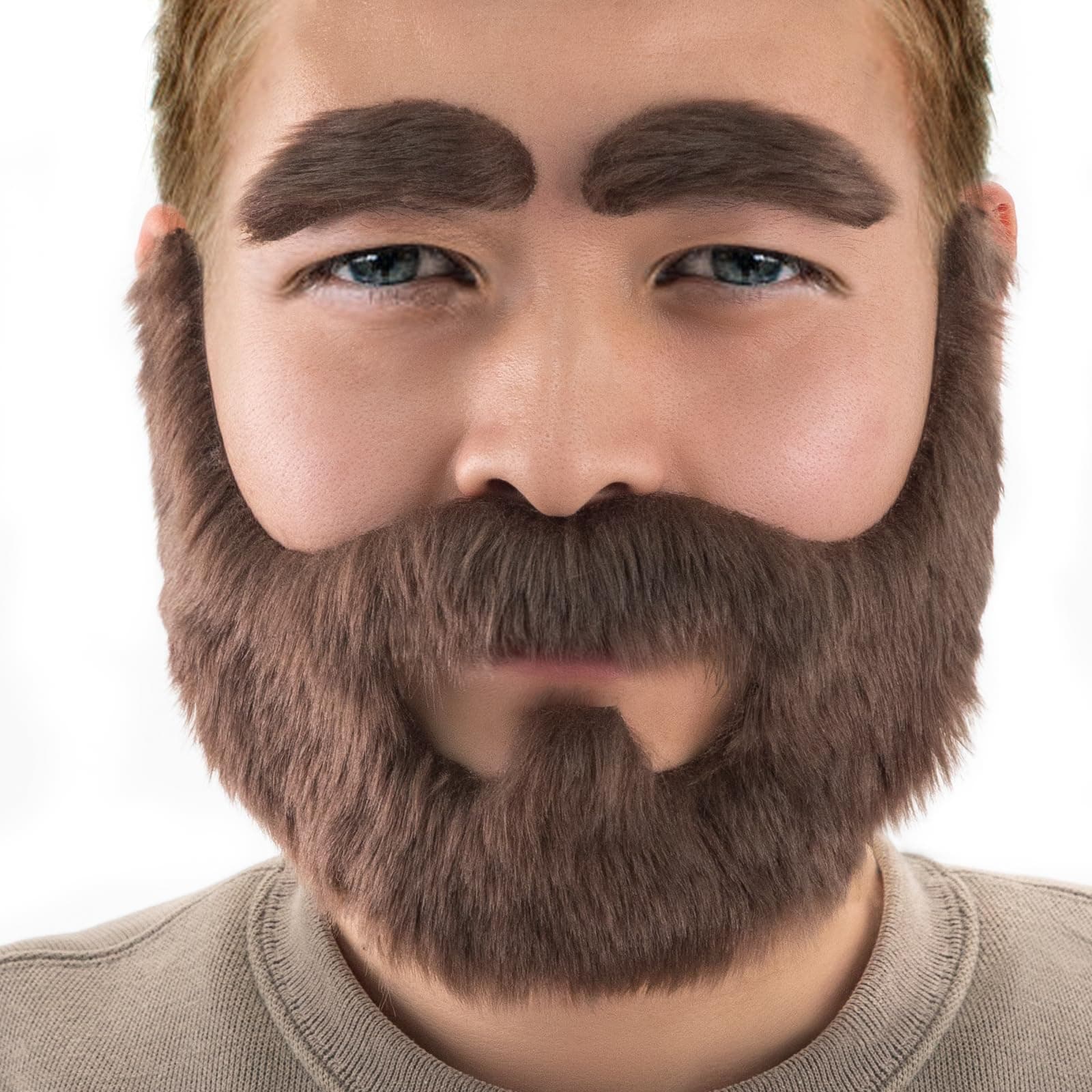 Fake Mustaches and Self Adhesive Eyebrows for Adult, Nobleman Beards Novelty Costume Facial Hair for Party Supplies