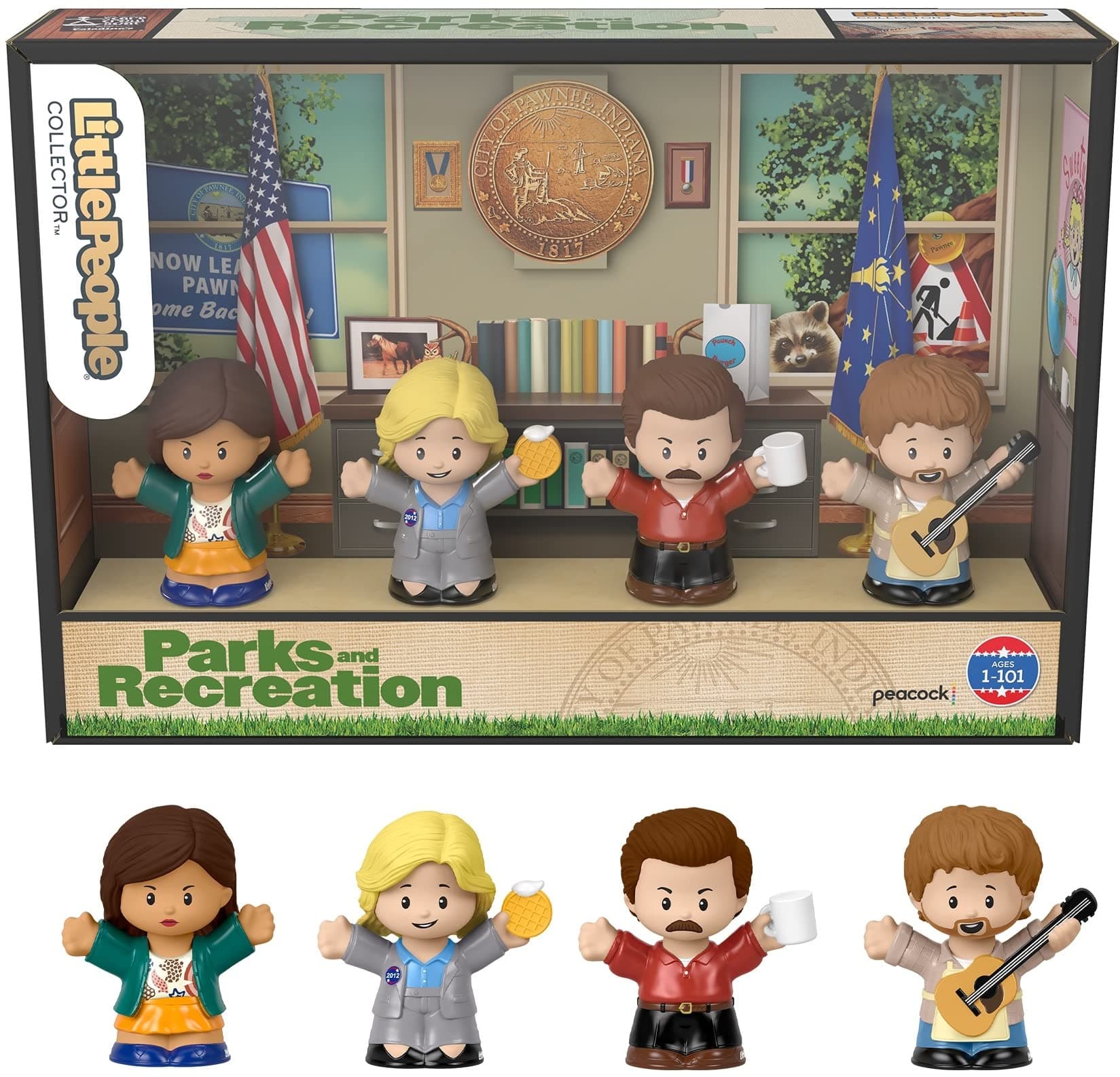 Parks and Recreation TV Show Special Edition Set for Adults & Fans, 4 Figures in a Display Package