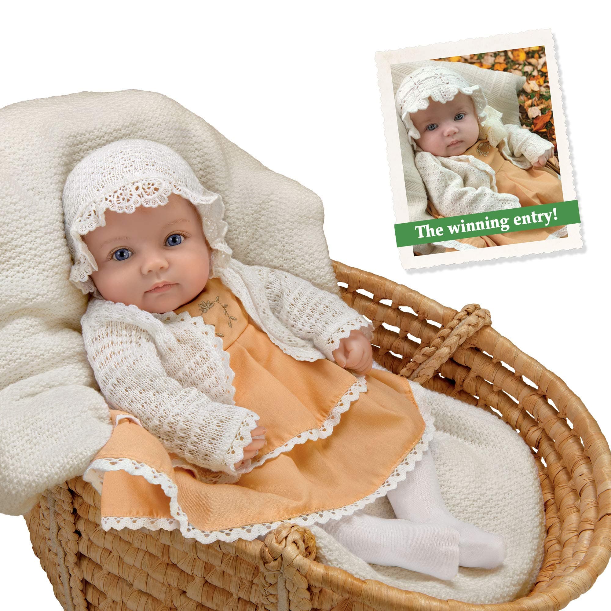 Ashton Drake 'Rosalie': 2020 Such A Doll Photo Contest Winner Baby Girl Doll –RealTouch® Vinyl, hand-rooted hair, weighted cloth body. Fully poseable.Collector's Edition The Galleries.