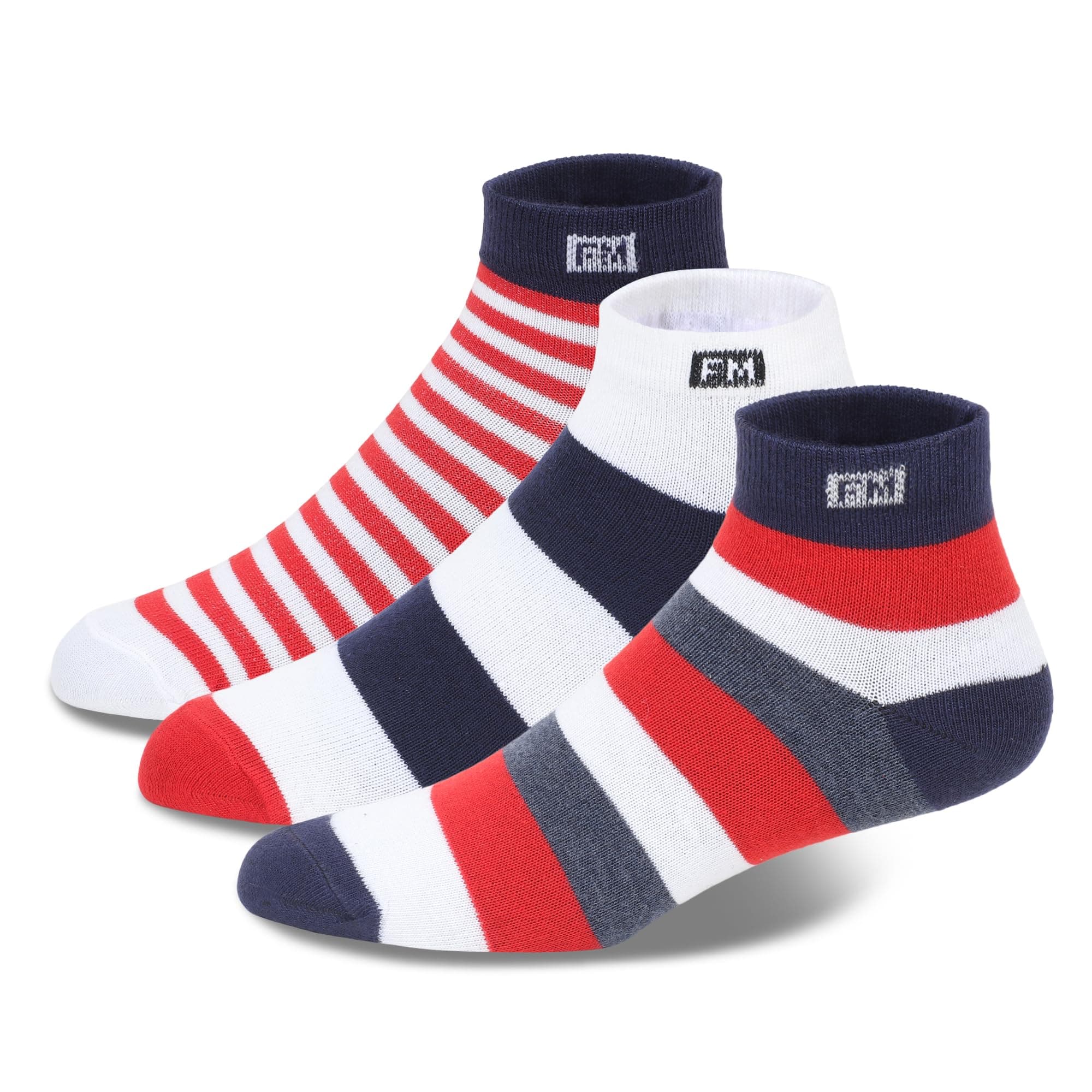 Athletic Special Design Sneaker Length Socks |Free Size |Pack of 3 Pairs |Strip Sports Socks|