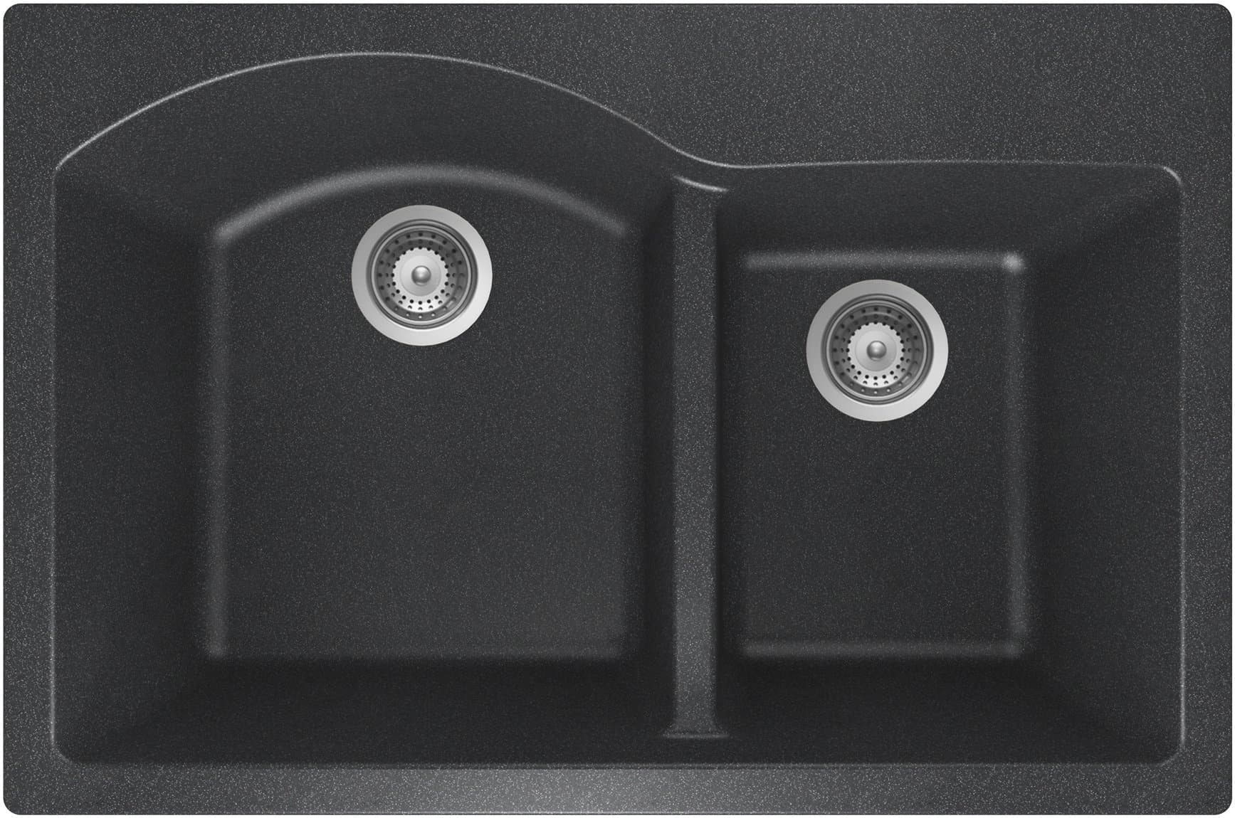 SCHOCK INPN175T097 Inspire Series CRISTADUR 70/30 Topmount Double Bowl Kitchen Sink, Magma