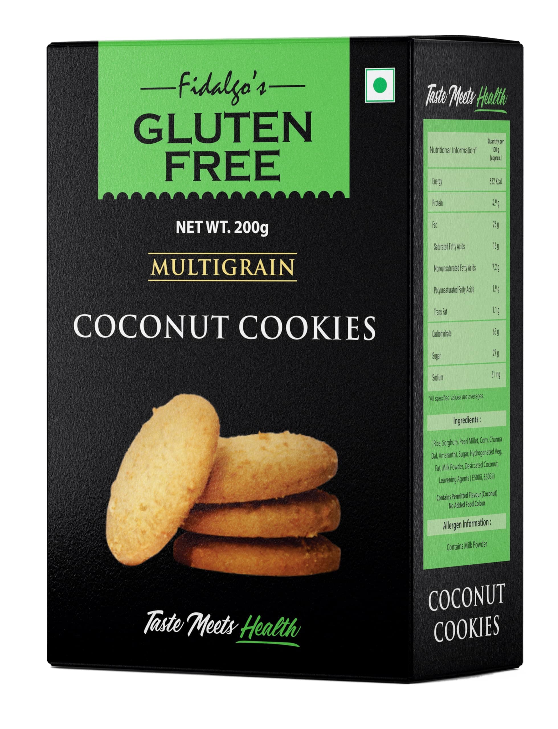 Gluten Free Multigrain Coconut Cookies 200 Gram