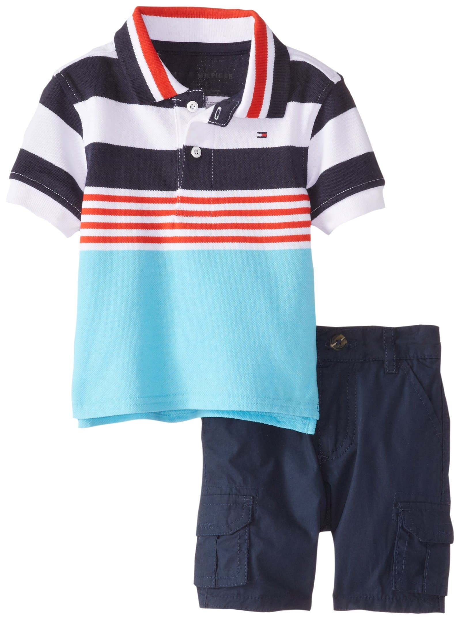 Tommy Hilfiger Boys' Brian Striped Polo Shirt and Short Set