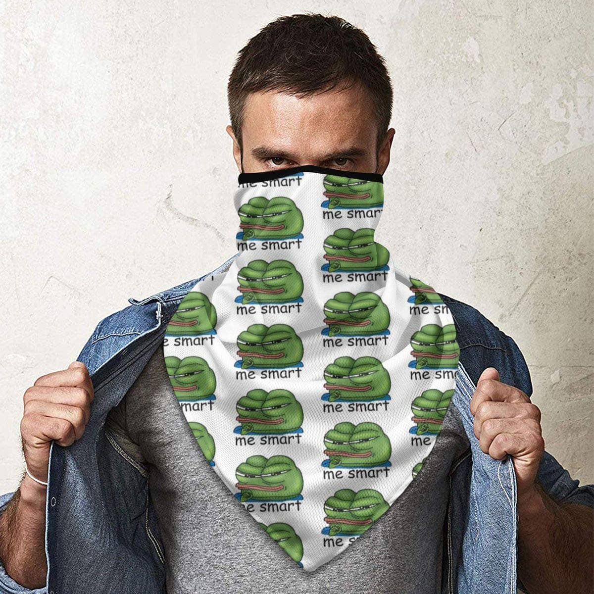 AMISTRLEL-PL PepeTheFrog Smug Face Apu Apustaja Me Smart Kekistan Wall Eyed Rare Multifunction Bandanas Neck Gaiter Face Mask Headwear Headband Headwrap Ski Neck Warmer For Men & Women