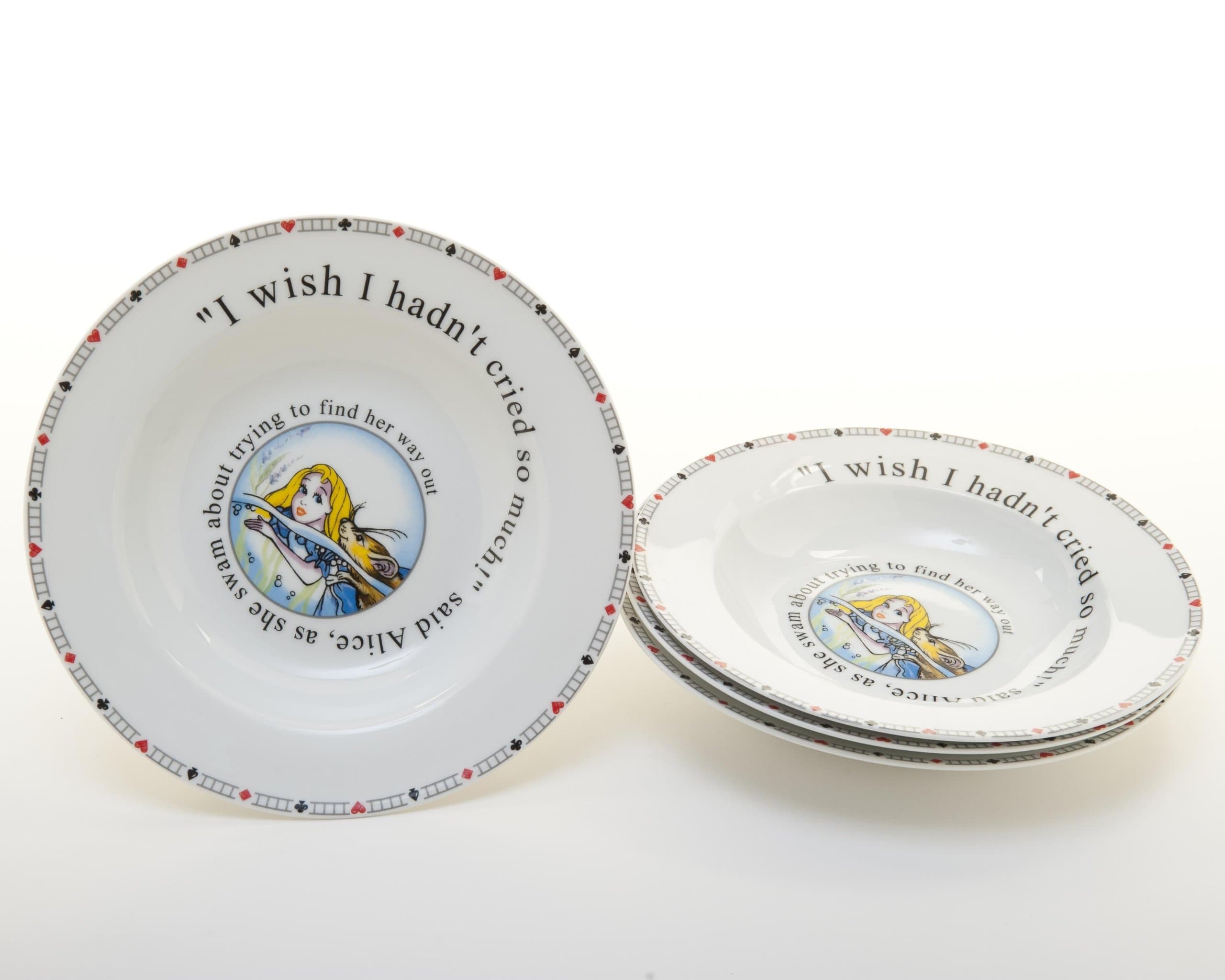 Alice In Wonderland Soup Bowl Cereal Bowl 8.5 inch Set of 4