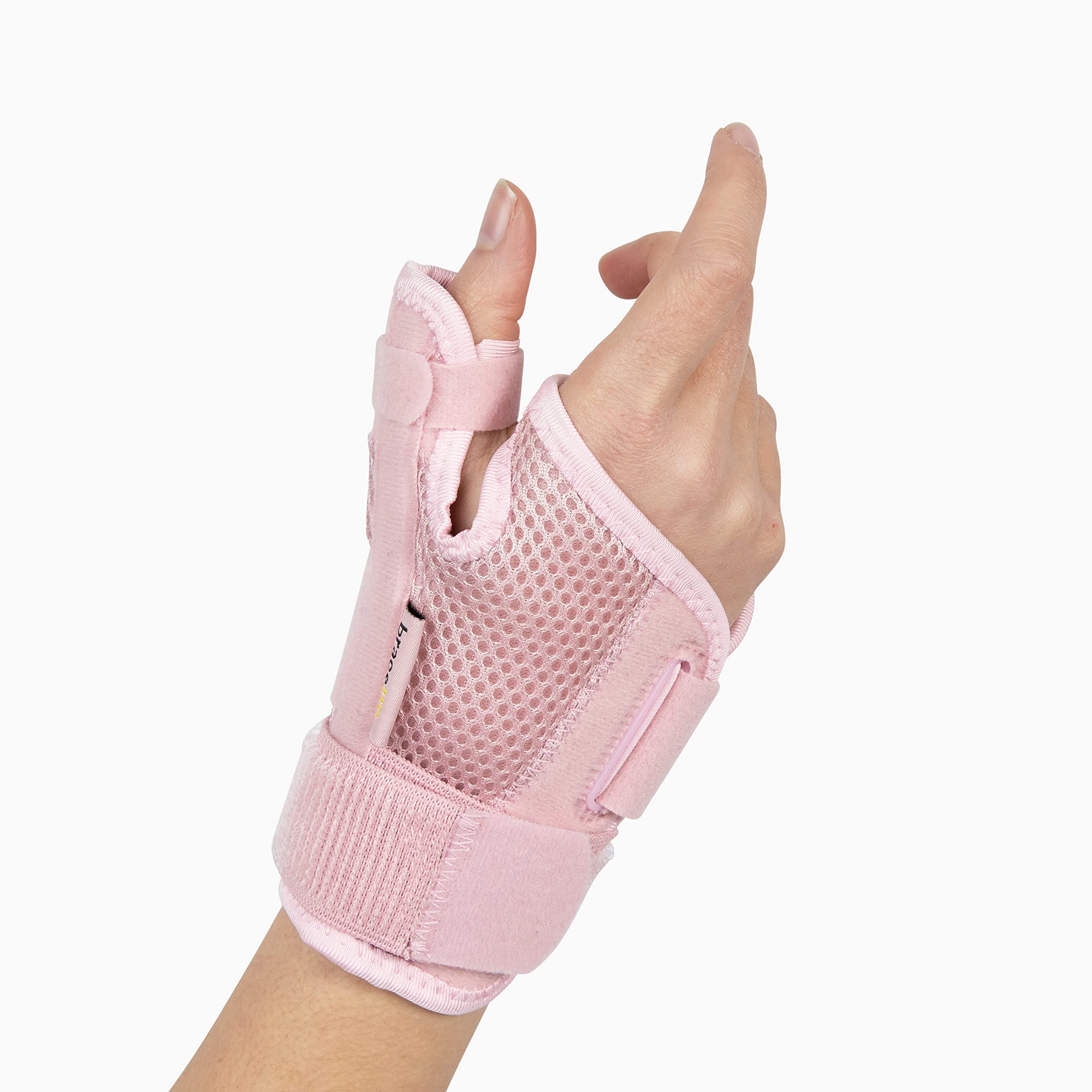BraceUP Thumb Splint Brace Right Left Hand Women and Men, Spica Splint, CMC Thumb Brace with Thumb Support, for Arthritis, Tendonitis, Carpal Tunnel Pain Relief and Thumb Sprain (Pink)